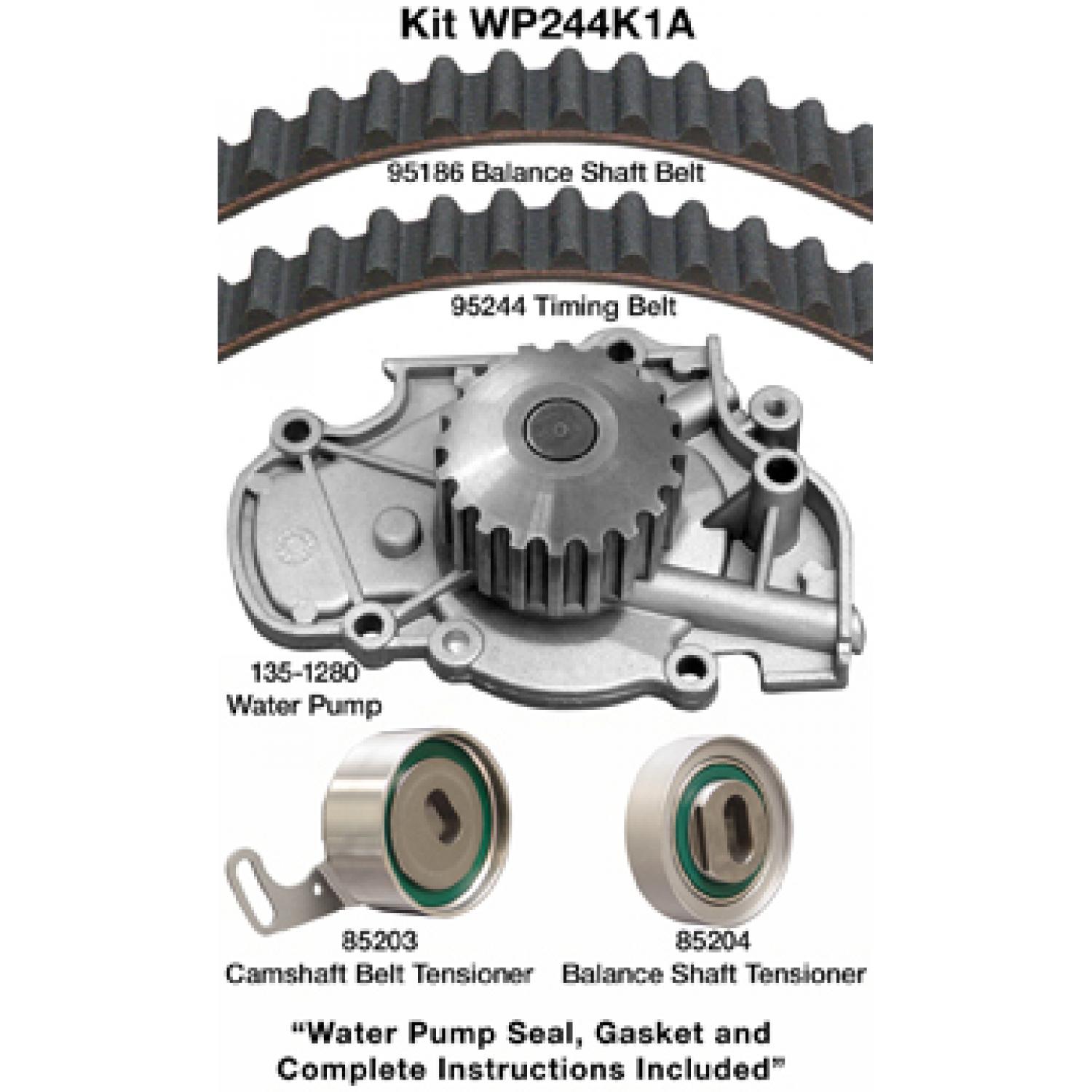 Dayco WP244K1A - Engine Timing Belt Kit with Water Pump Dayco WP244K1A Engine Timing Belt Kit with Water Pump product image 1 of 1