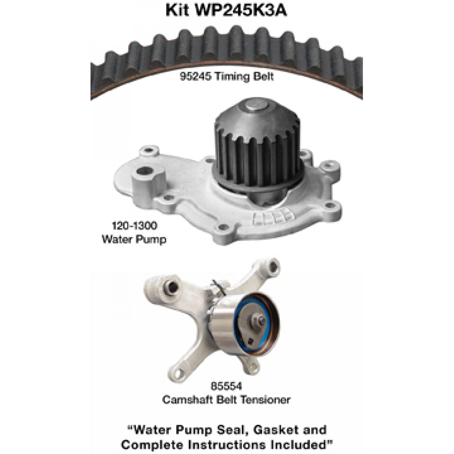 Dayco WP245K3A Engine Timing Belt Kit with Water Pump product image 1 of 1