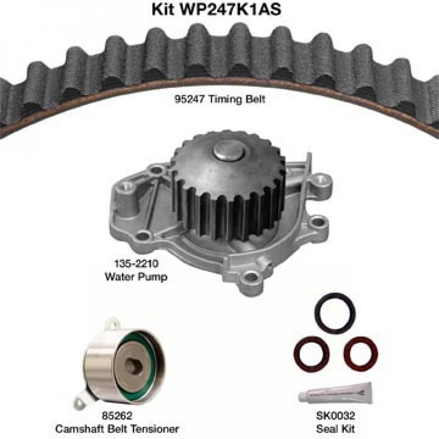 Dayco WP247K1AS - Engine Timing Belt Kit with Water Pump Dayco WP247K1AS Engine Timing Belt Kit with Water Pump product image 1 of 1