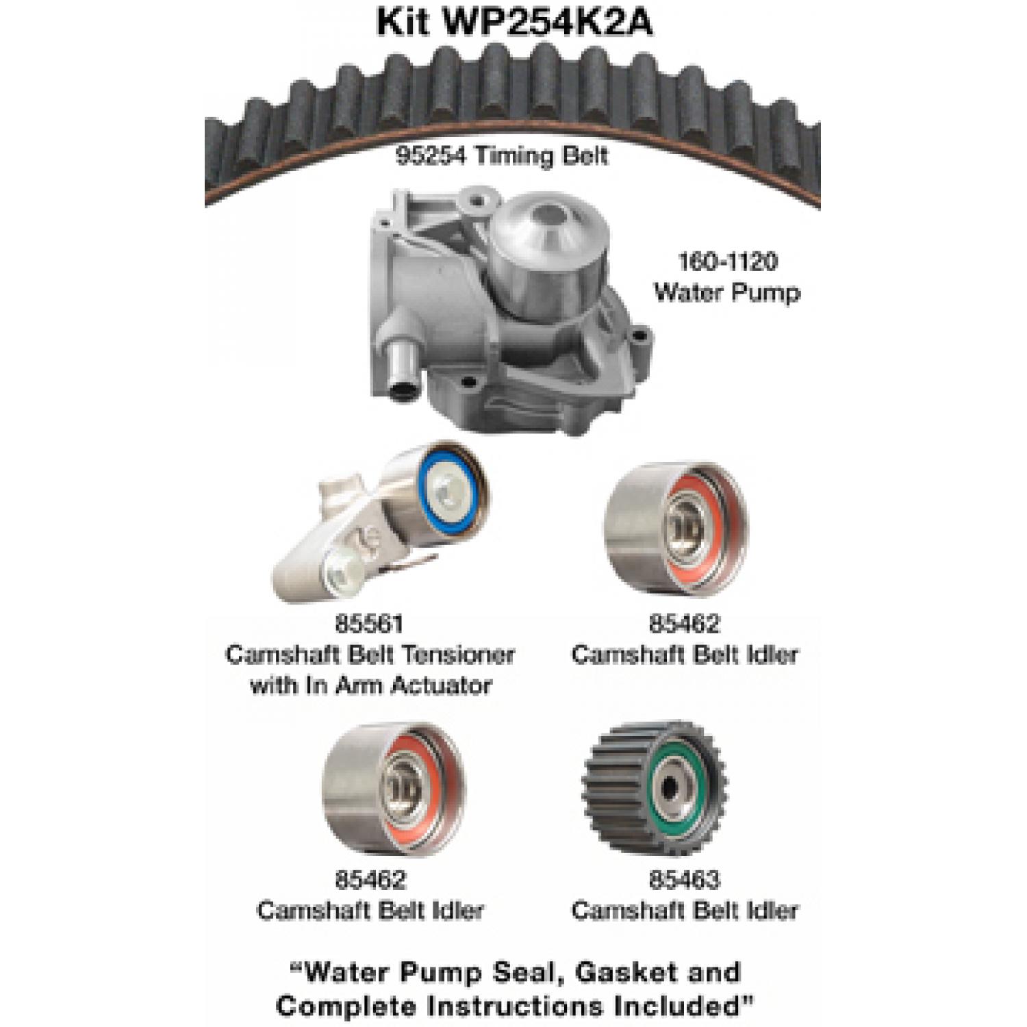 Dayco WP254K2A - Engine Timing Belt Kit with Water Pump Dayco WP254K2A Engine Timing Belt Kit with Water Pump product image 1 of 1