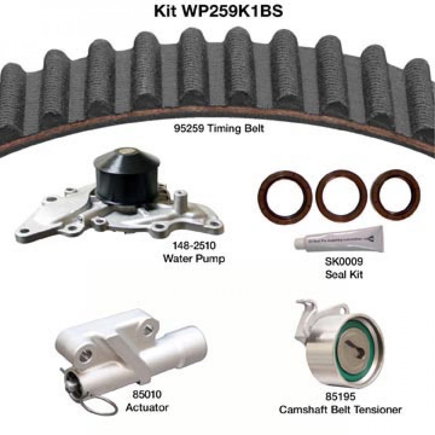 Dayco WP259K1BS - Engine Timing Belt Kit with Water Pump Dayco WP259K1BS Engine Timing Belt Kit with Water Pump product image 1 of 1