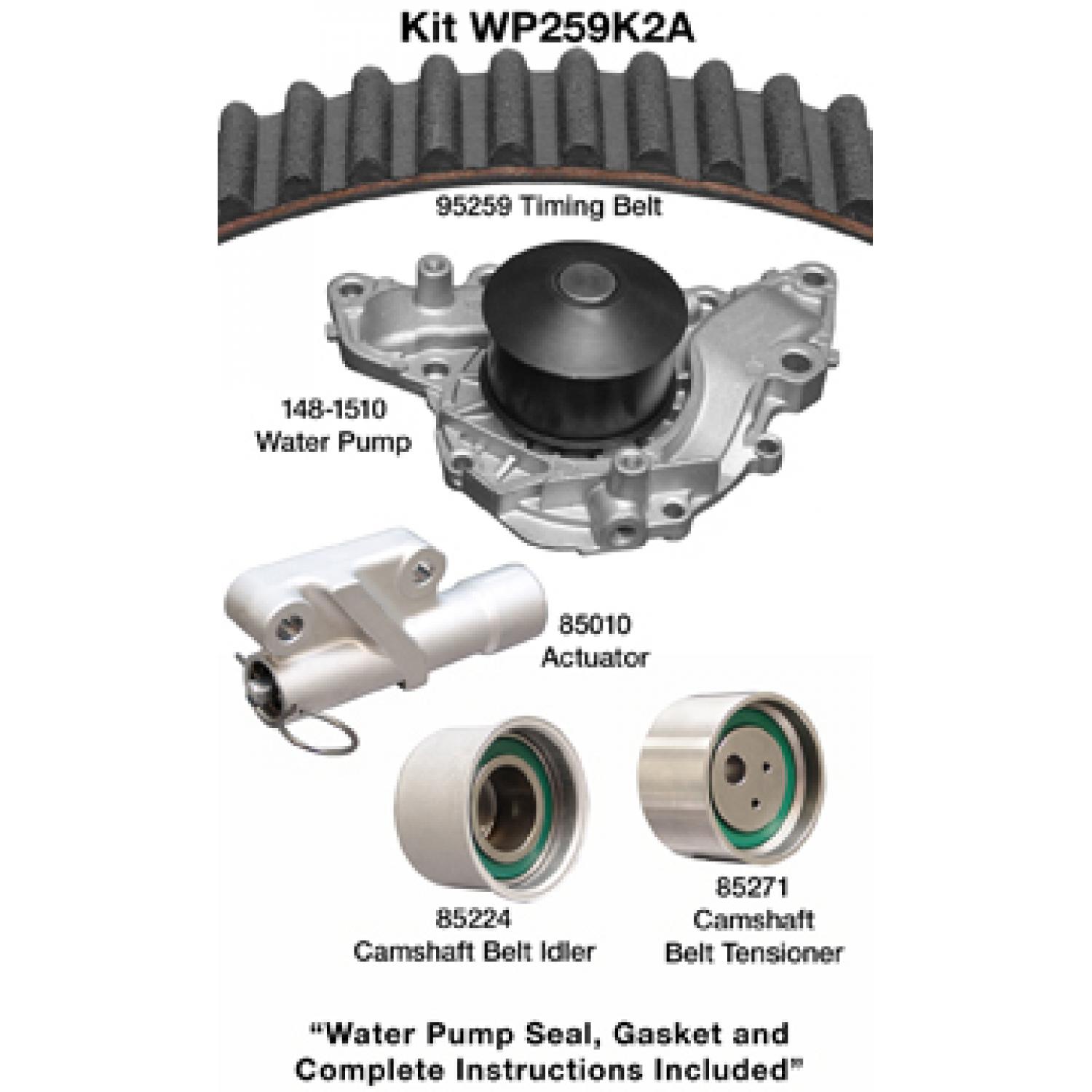 Dayco WP259K2A Engine Timing Belt Kit with Water Pump product image 1 of 1