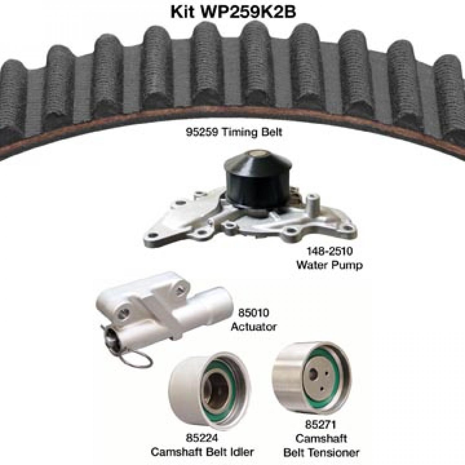 Dayco WP259K2B - Engine Timing Belt Kit with Water Pump Dayco WP259K2B Engine Timing Belt Kit with Water Pump product image 1 of 1