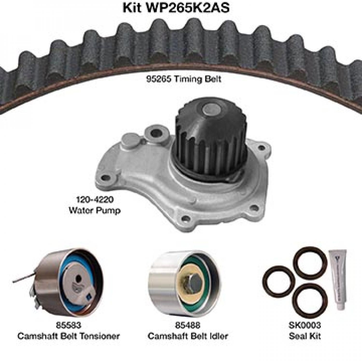 Dayco WP265K2AS - Engine Timing Belt Kit with Water Pump Dayco WP265K2AS Engine Timing Belt Kit with Water Pump product image 1 of 1