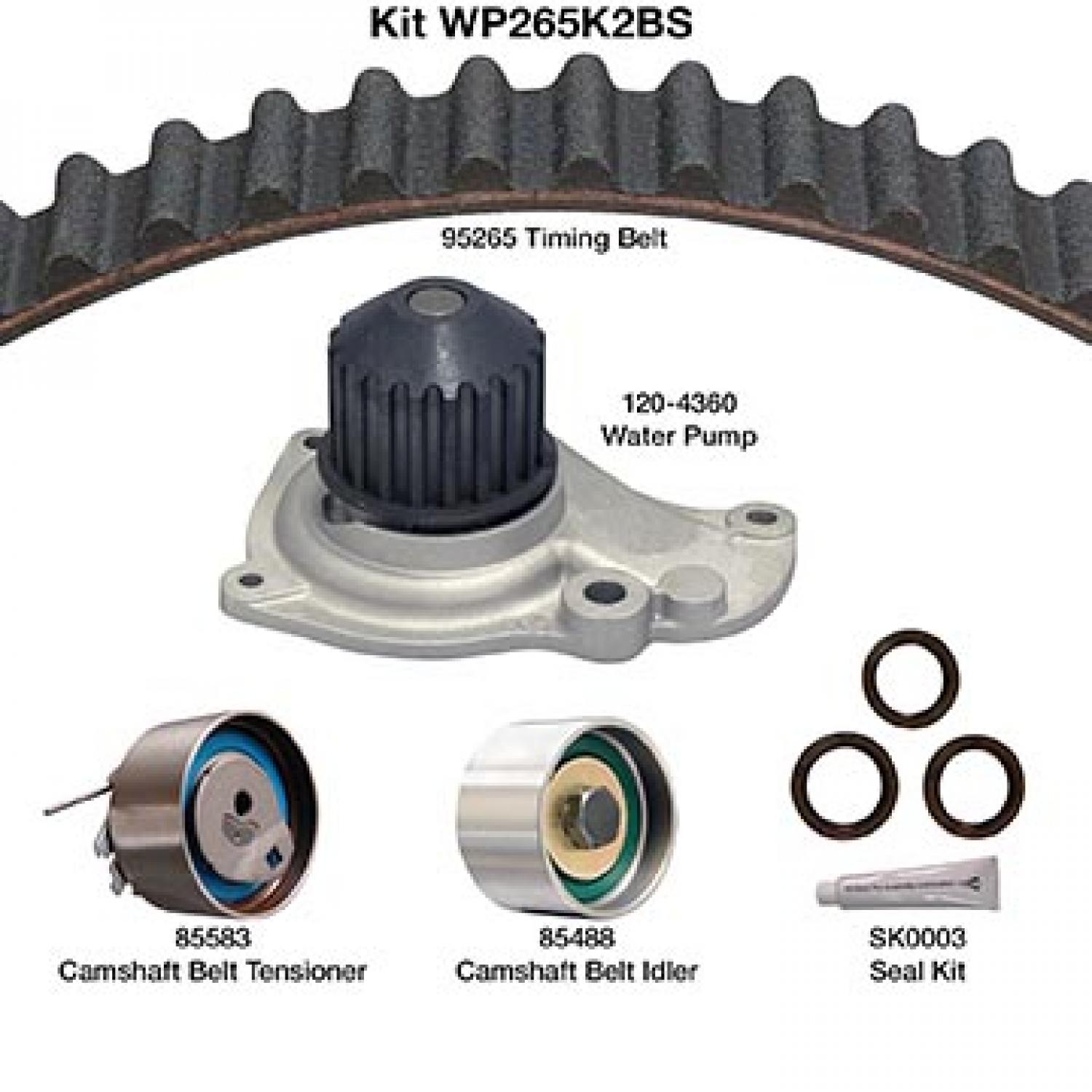 Dayco WP265K2BS - Engine Timing Belt Kit with Water Pump Dayco WP265K2BS Engine Timing Belt Kit with Water Pump product image 1 of 1