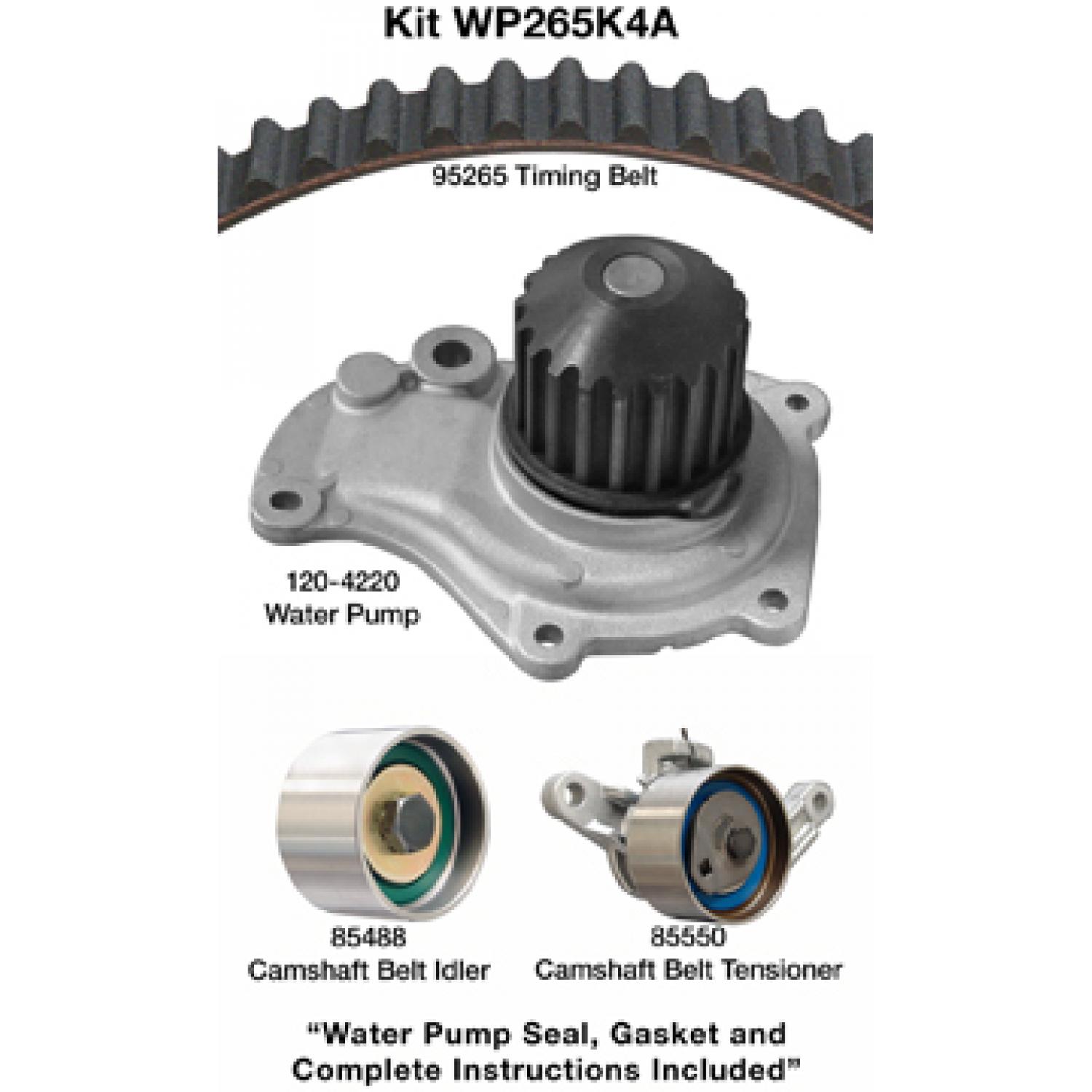 Dayco WP265K4A Engine Timing Belt Kit with Water Pump product image 1 of 1