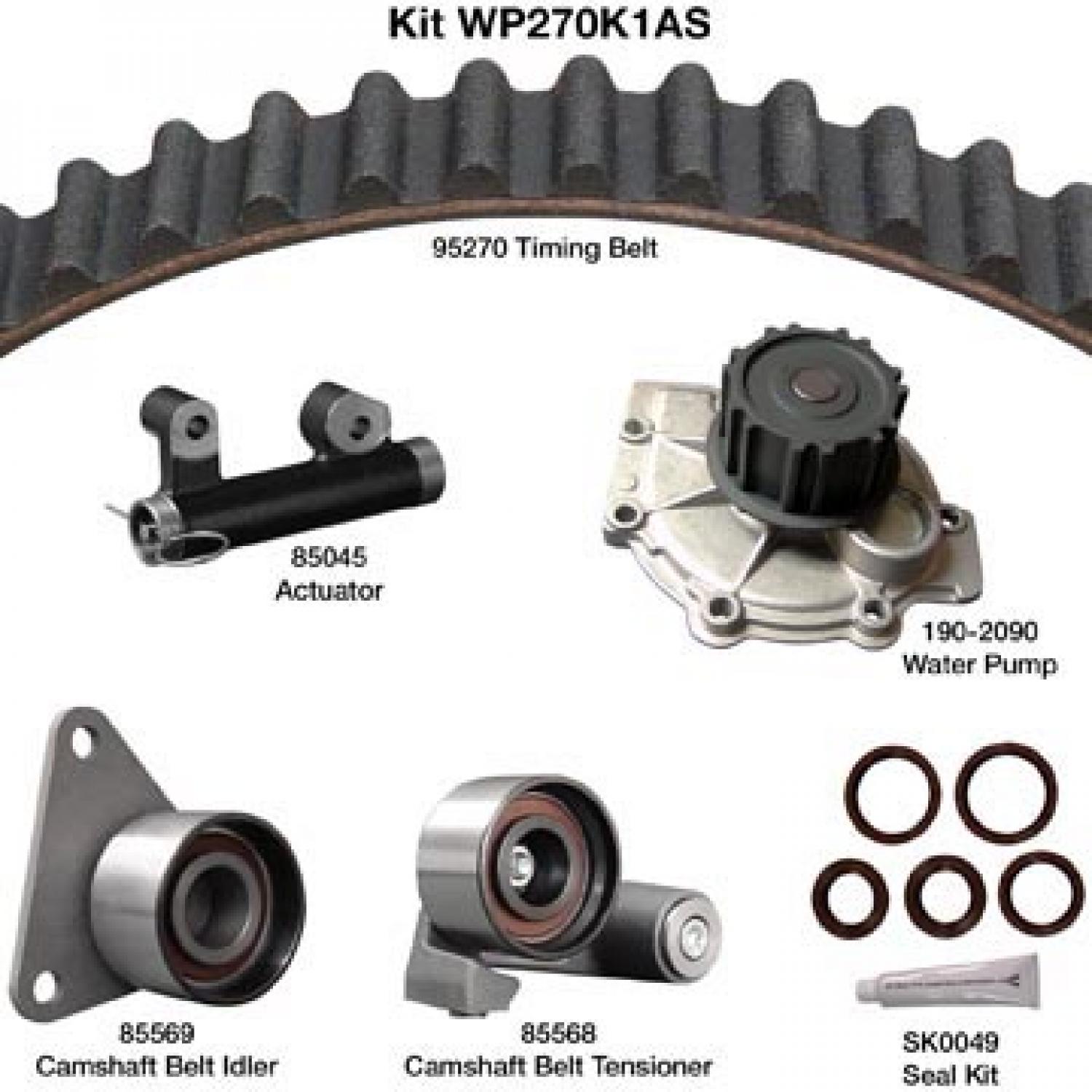 Dayco WP270K1AS - Engine Timing Belt Kit with Water Pump Dayco WP270K1AS Engine Timing Belt Kit with Water Pump product image 1 of 1