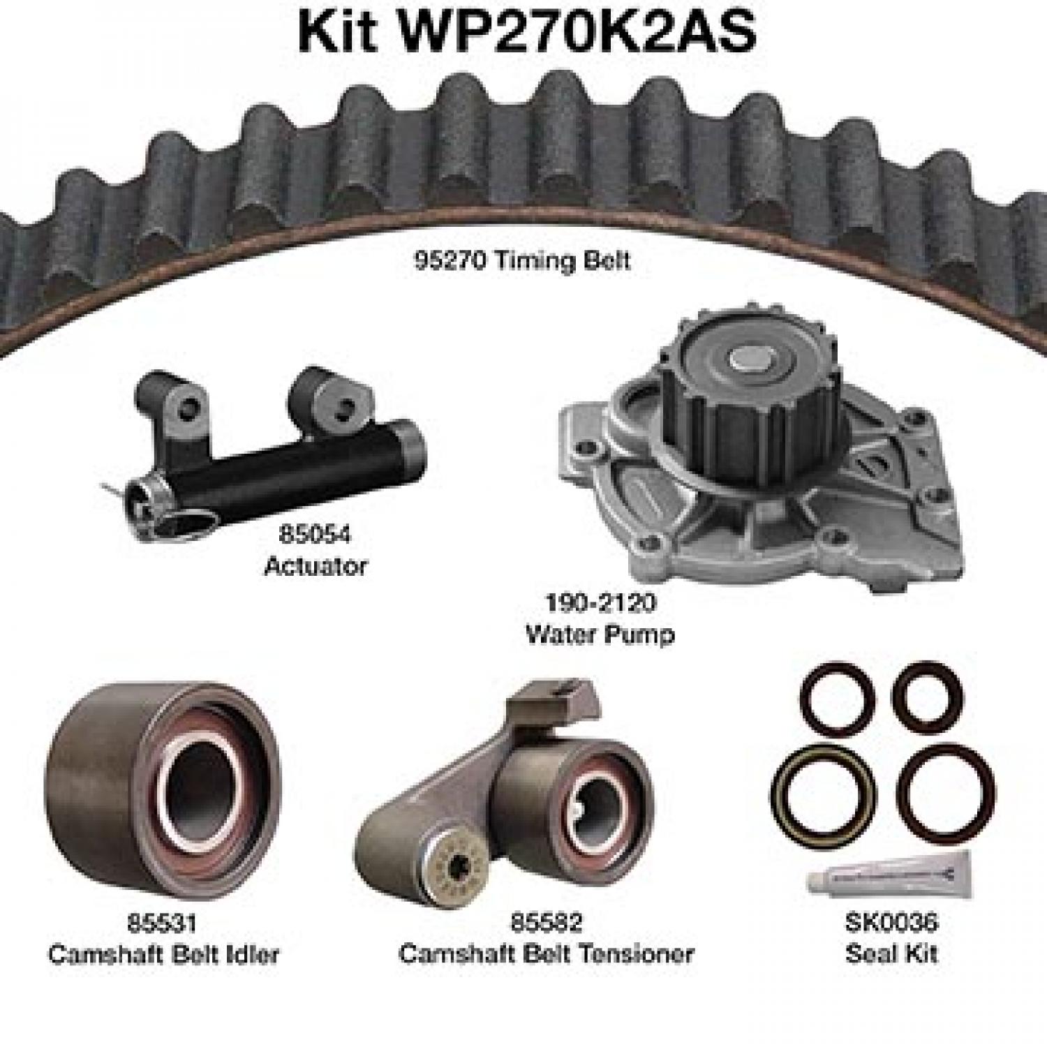 Dayco WP270K2AS - Engine Timing Belt Kit with Water Pump Dayco WP270K2AS Engine Timing Belt Kit with Water Pump product image 1 of 1
