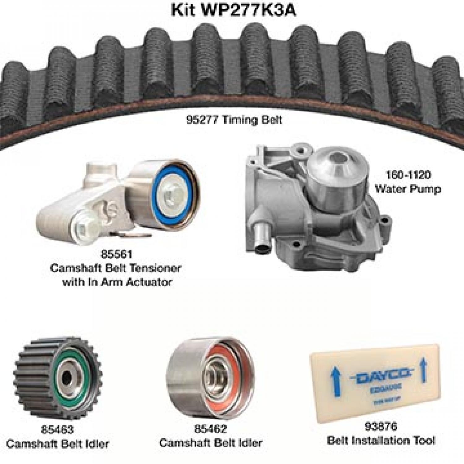 Dayco WP277K3A Engine Timing Belt Kit with Water Pump product image 1 of 1