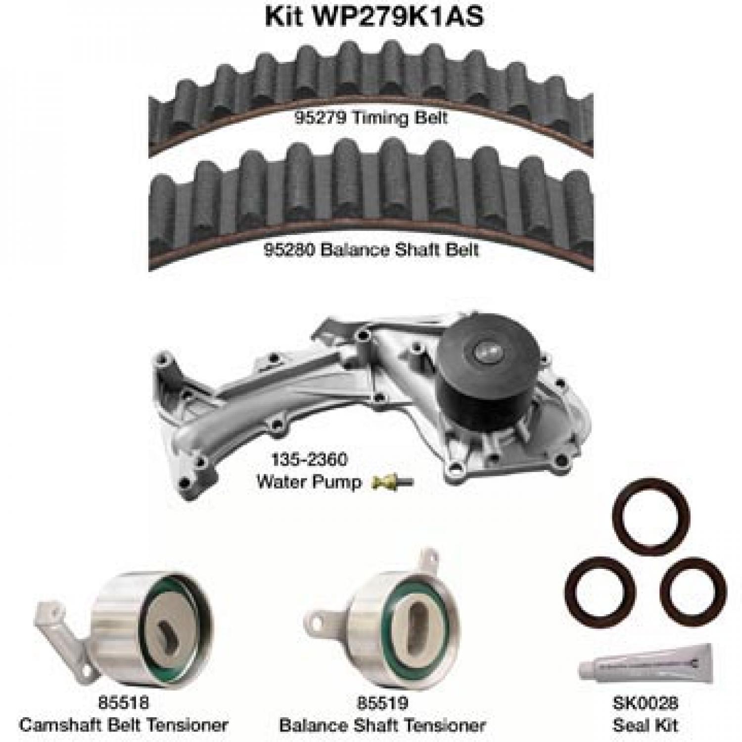 Dayco WP279K1AS - Engine Timing Belt Kit with Water Pump Dayco WP279K1AS Engine Timing Belt Kit with Water Pump product image 1 of 1