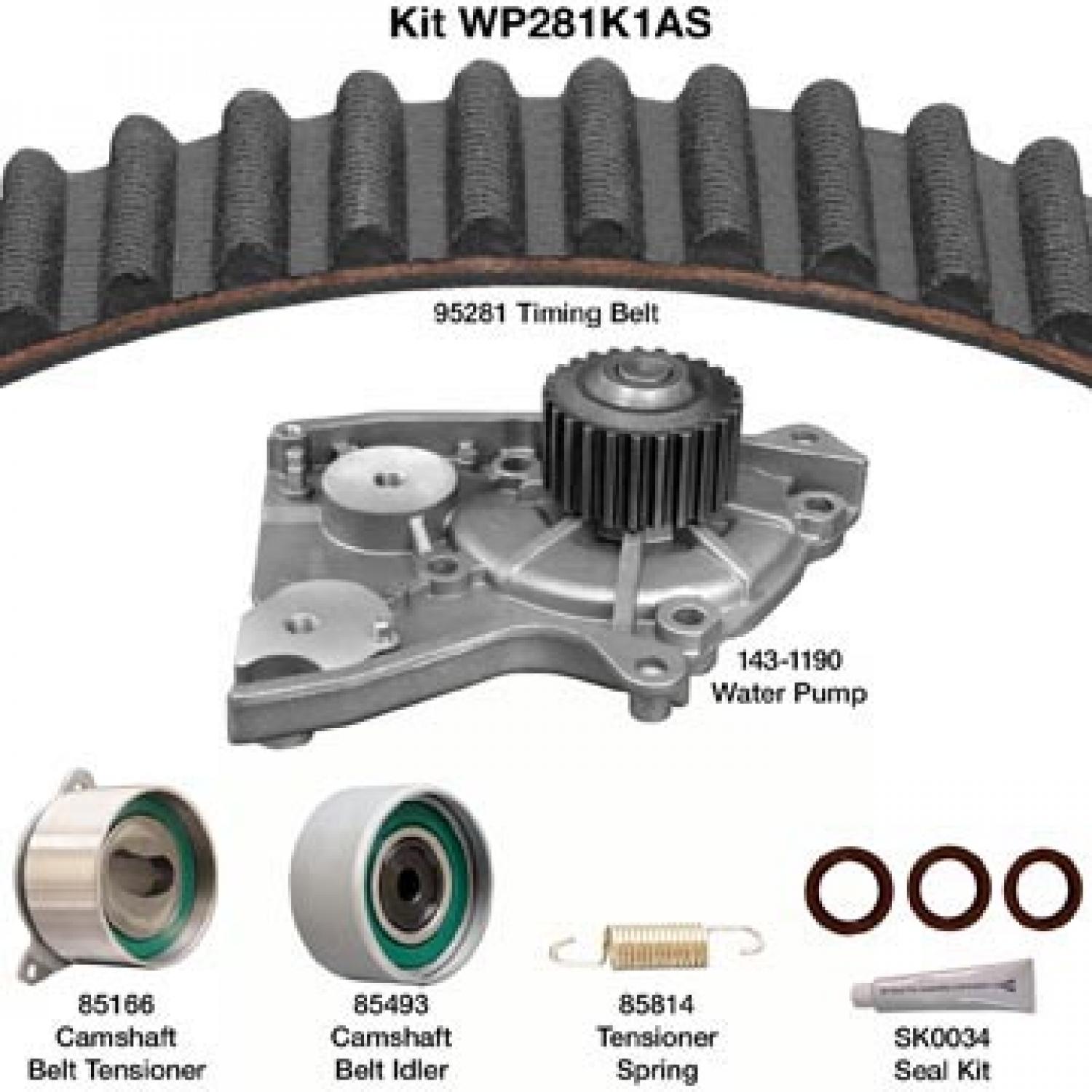 Dayco WP281K1AS - Engine Timing Belt Kit with Water Pump Dayco WP281K1AS Engine Timing Belt Kit with Water Pump product image 1 of 1