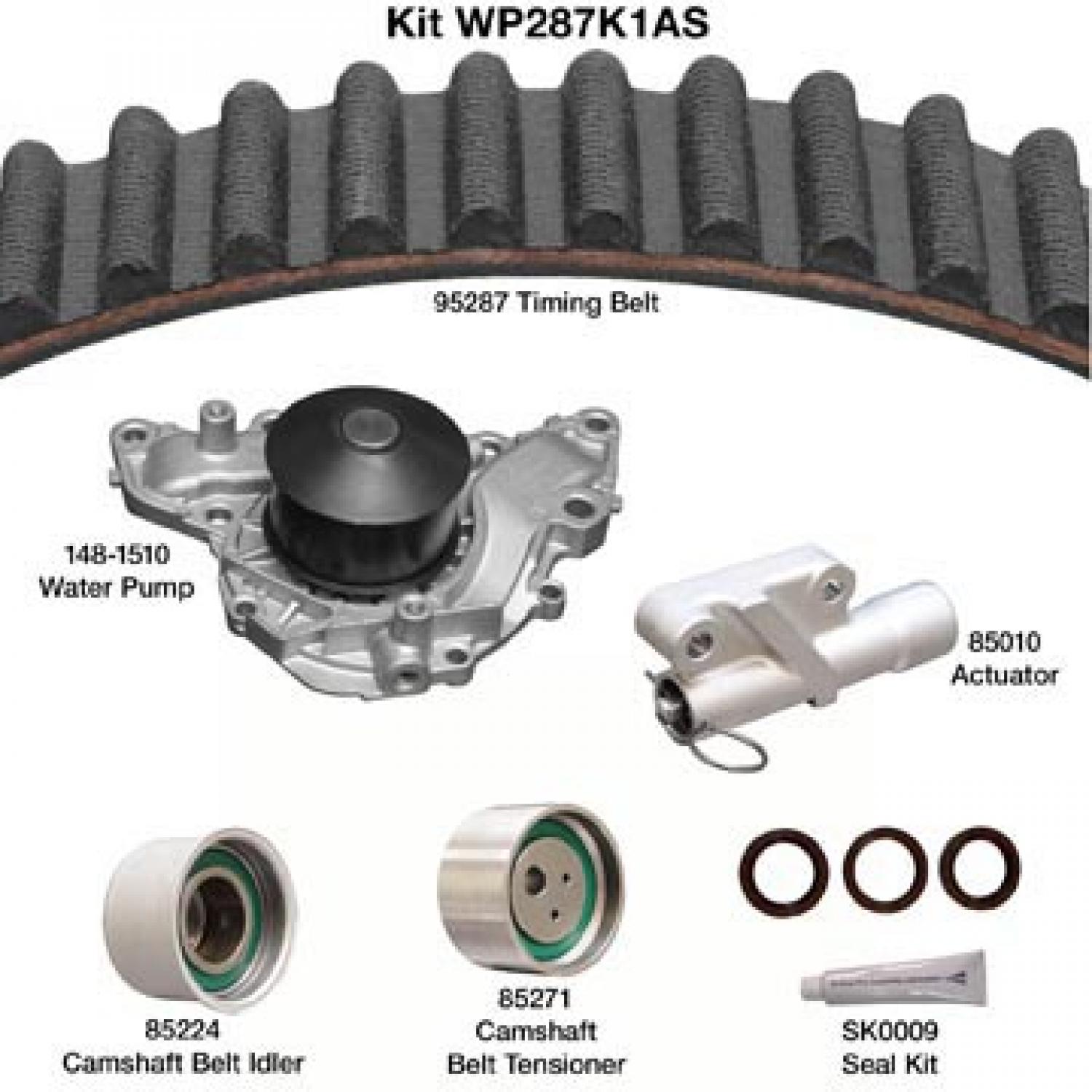 Dayco WP287K1AS - Engine Timing Belt Kit with Water Pump Dayco WP287K1AS Engine Timing Belt Kit with Water Pump product image 1 of 1