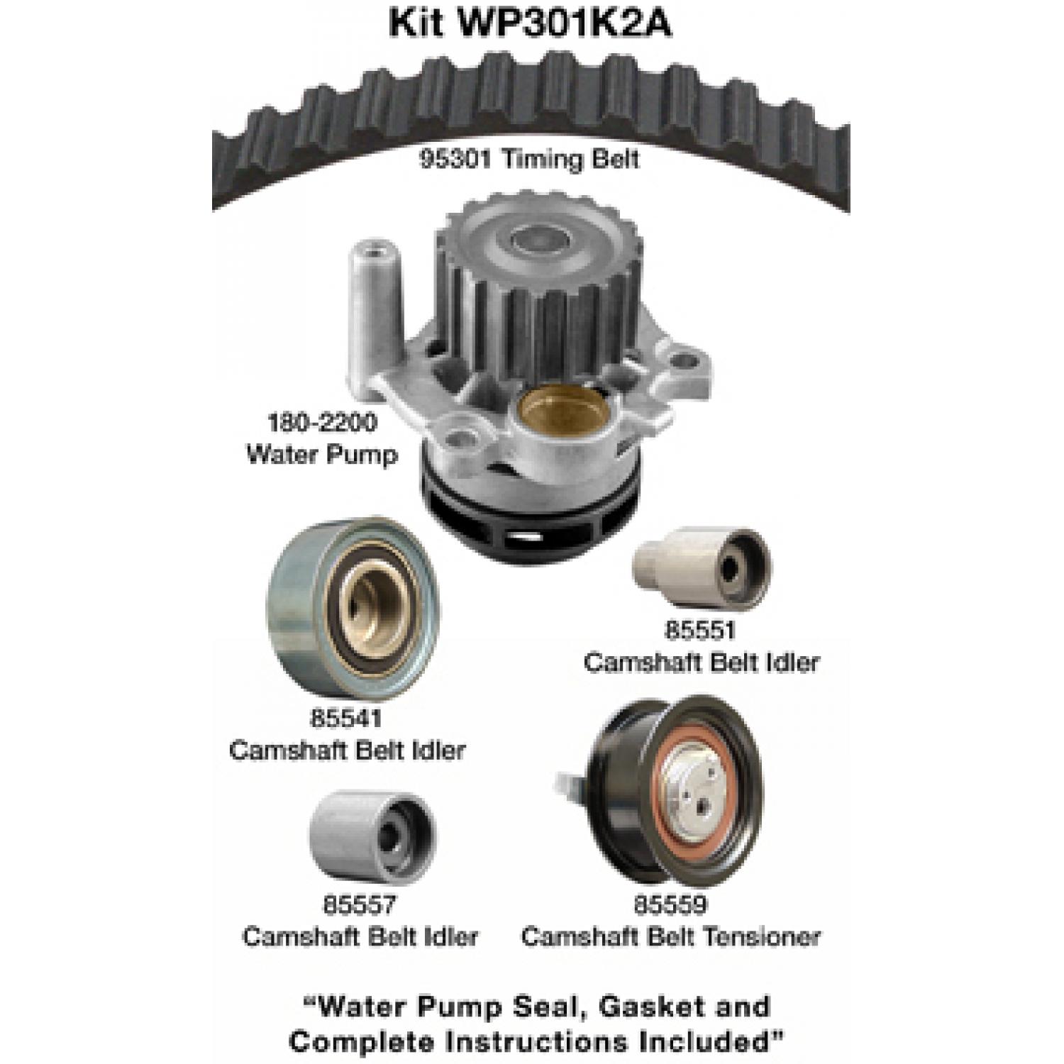 Dayco WP301K2A Engine Timing Belt Kit with Water Pump product image 1 of 1