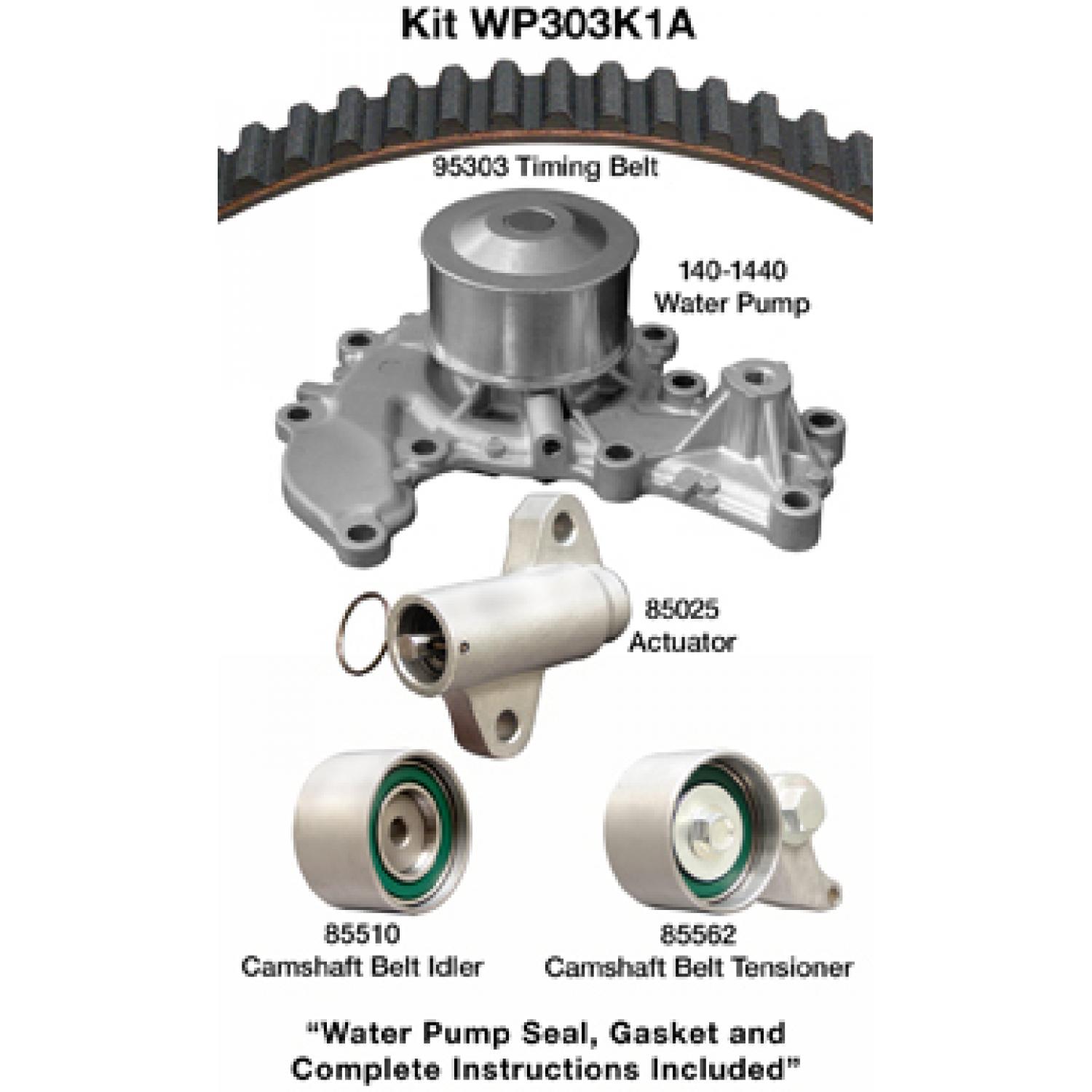 Dayco WP303K1A - Engine Timing Belt Kit with Water Pump Dayco WP303K1A Engine Timing Belt Kit with Water Pump product image 1 of 1