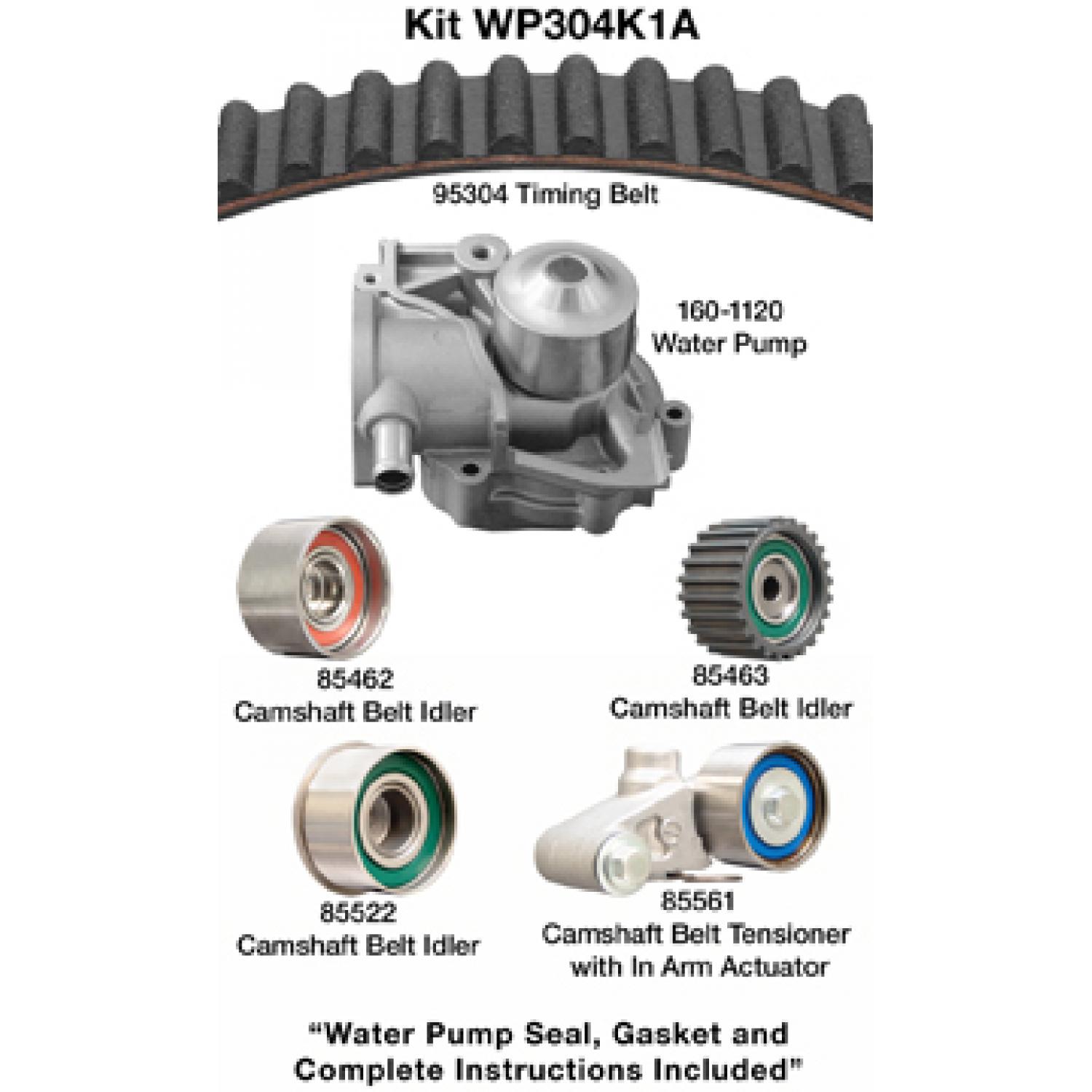 Dayco WP304K1A - Engine Timing Belt Kit with Water Pump Dayco WP304K1A Engine Timing Belt Kit with Water Pump product image 1 of 1