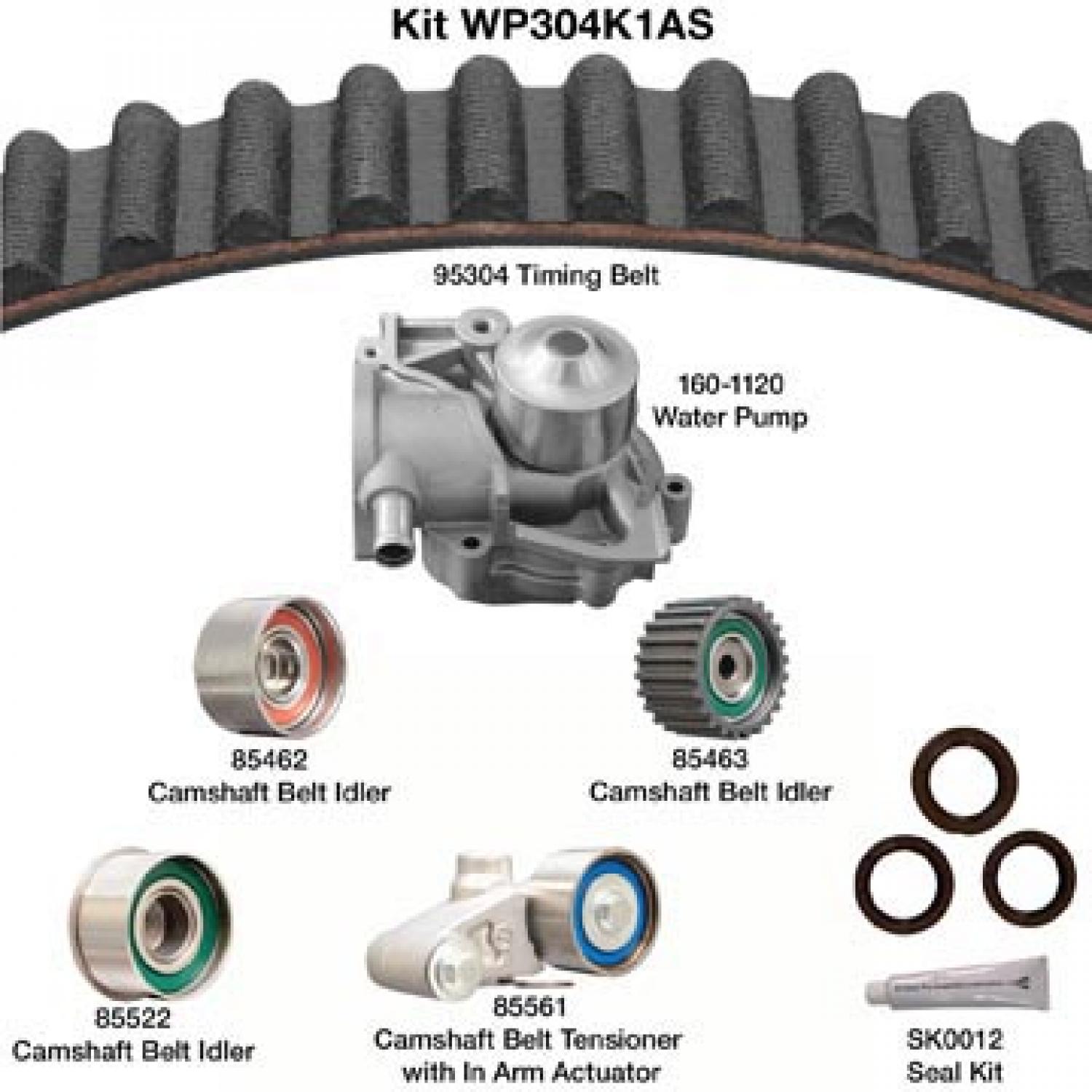Dayco WP304K1AS - Engine Timing Belt Kit with Water Pump Dayco WP304K1AS Engine Timing Belt Kit with Water Pump product image 1 of 1