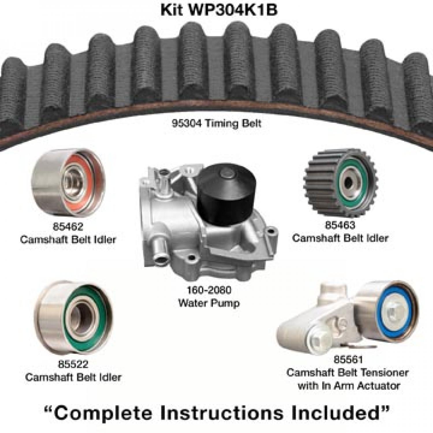 Dayco WP304K1B Engine Timing Belt Kit with Water Pump product image 1 of 1