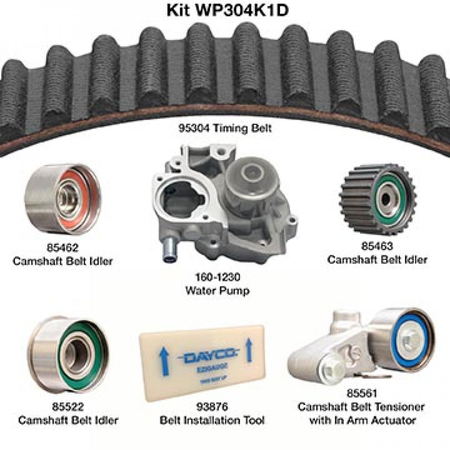 Dayco WP304K1D - Engine Timing Belt Kit with Water Pump Dayco WP304K1D Engine Timing Belt Kit with Water Pump product image 1 of 1