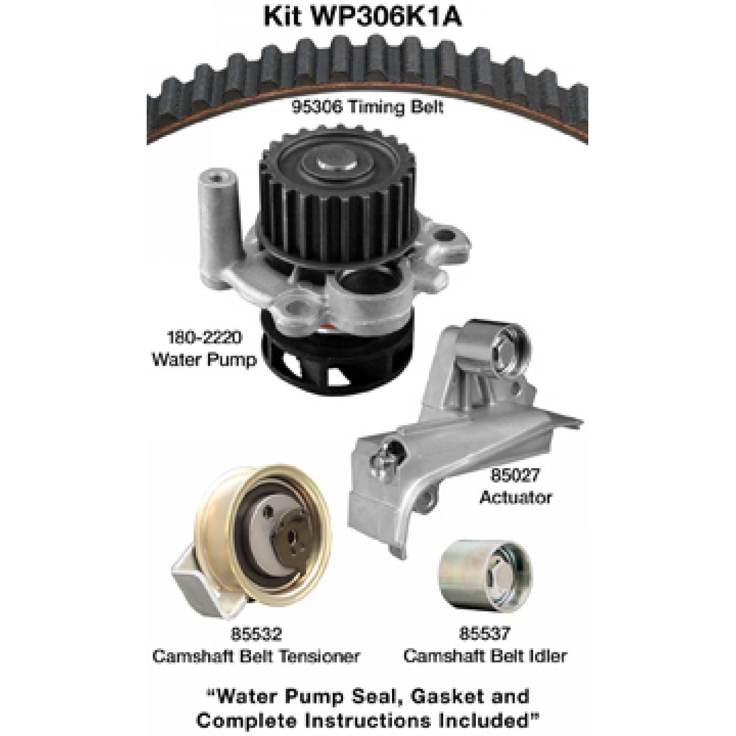 Dayco WP306K1A Engine Timing Belt Kit with Water Pump product image 1 of 1