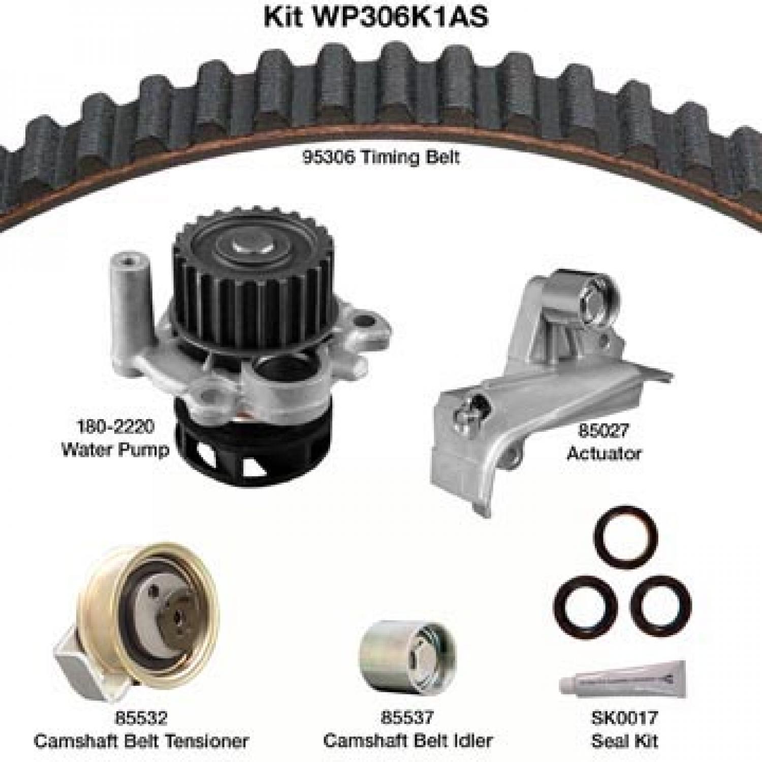 Dayco WP306K1AS - Engine Timing Belt Kit with Water Pump Dayco WP306K1AS Engine Timing Belt Kit with Water Pump product image 1 of 1