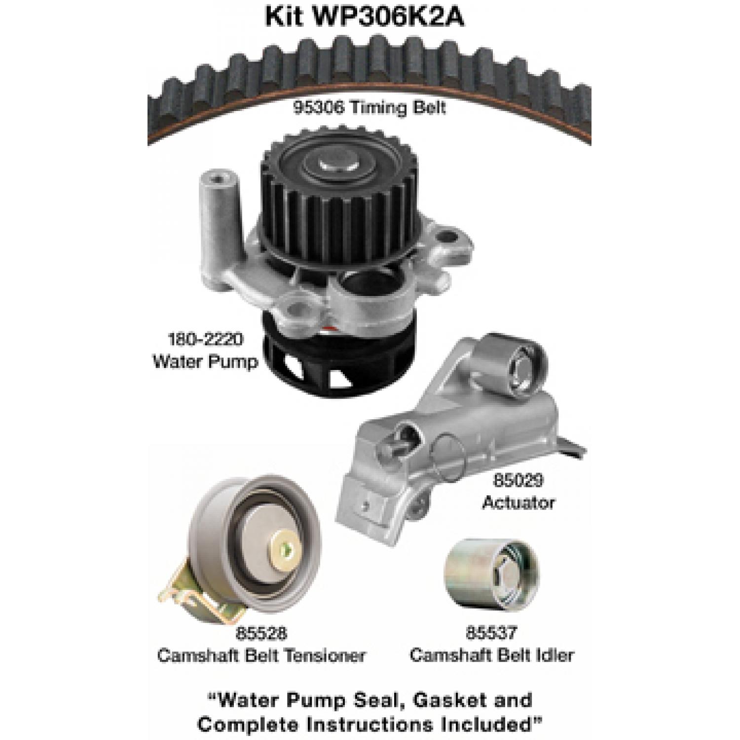 Dayco WP306K2A Engine Timing Belt Kit with Water Pump product image 1 of 1
