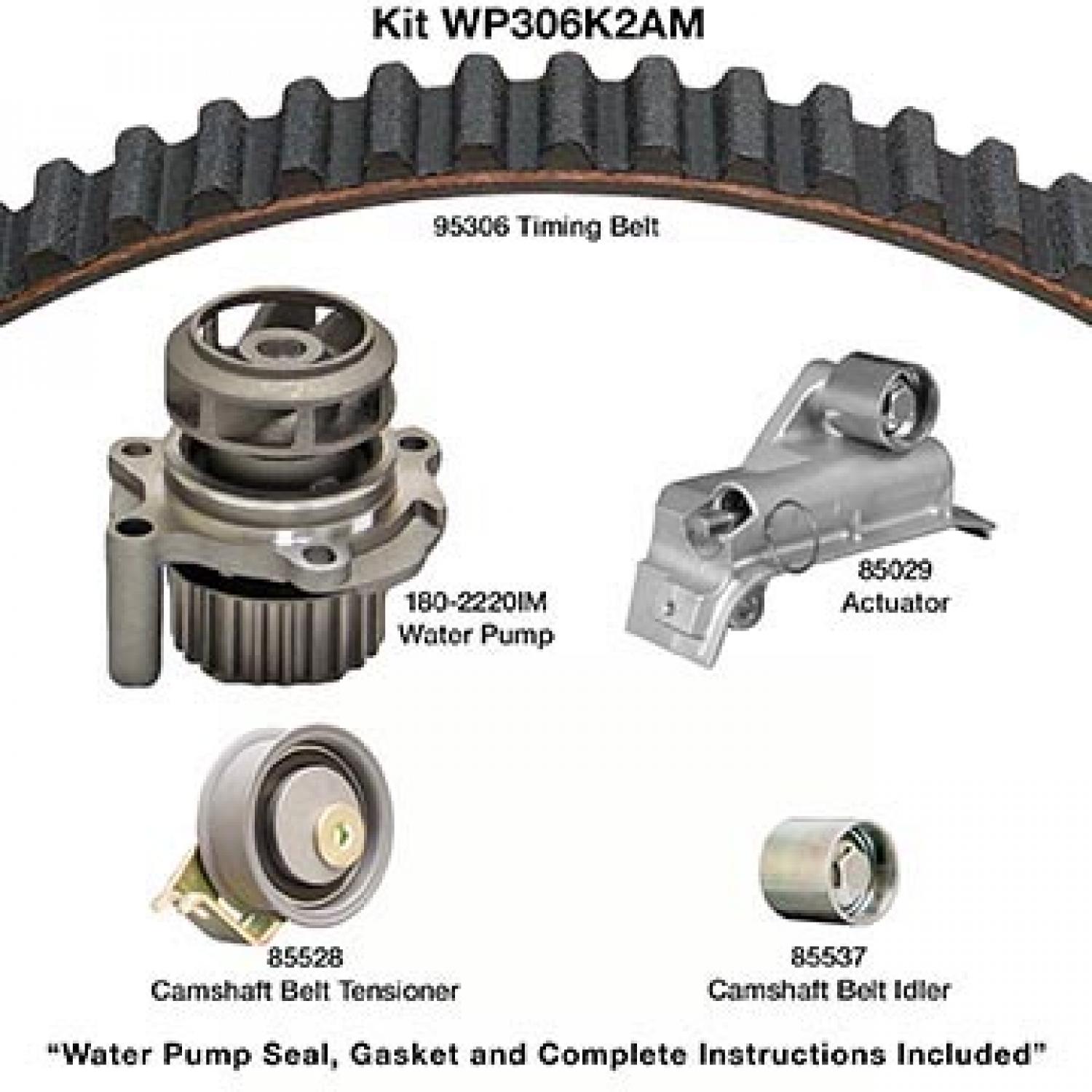 Dayco WP306K2AM - Engine Timing Belt Kit with Water Pump Dayco WP306K2AM Engine Timing Belt Kit with Water Pump product image 1 of 1