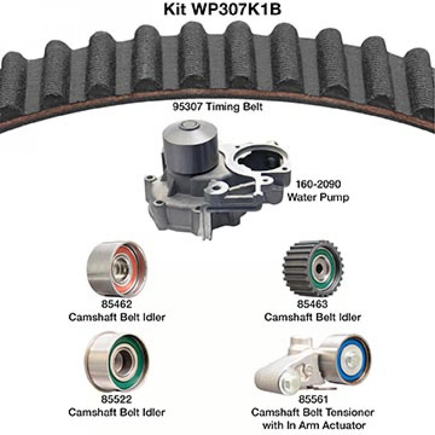 Dayco WP307K1B - Engine Timing Belt Kit with Water Pump Dayco WP307K1B Engine Timing Belt Kit with Water Pump product image 1 of 1
