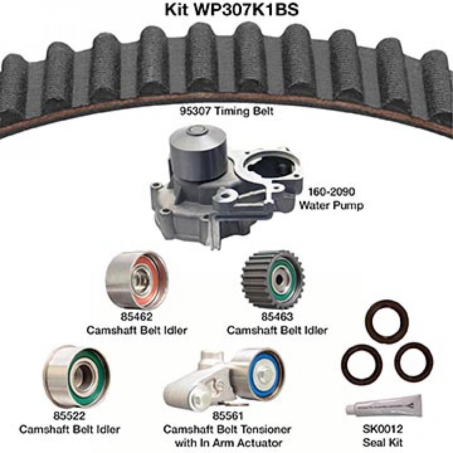 Dayco WP307K1BS - Engine Timing Belt Kit with Water Pump Dayco WP307K1BS Engine Timing Belt Kit with Water Pump product image 1 of 1