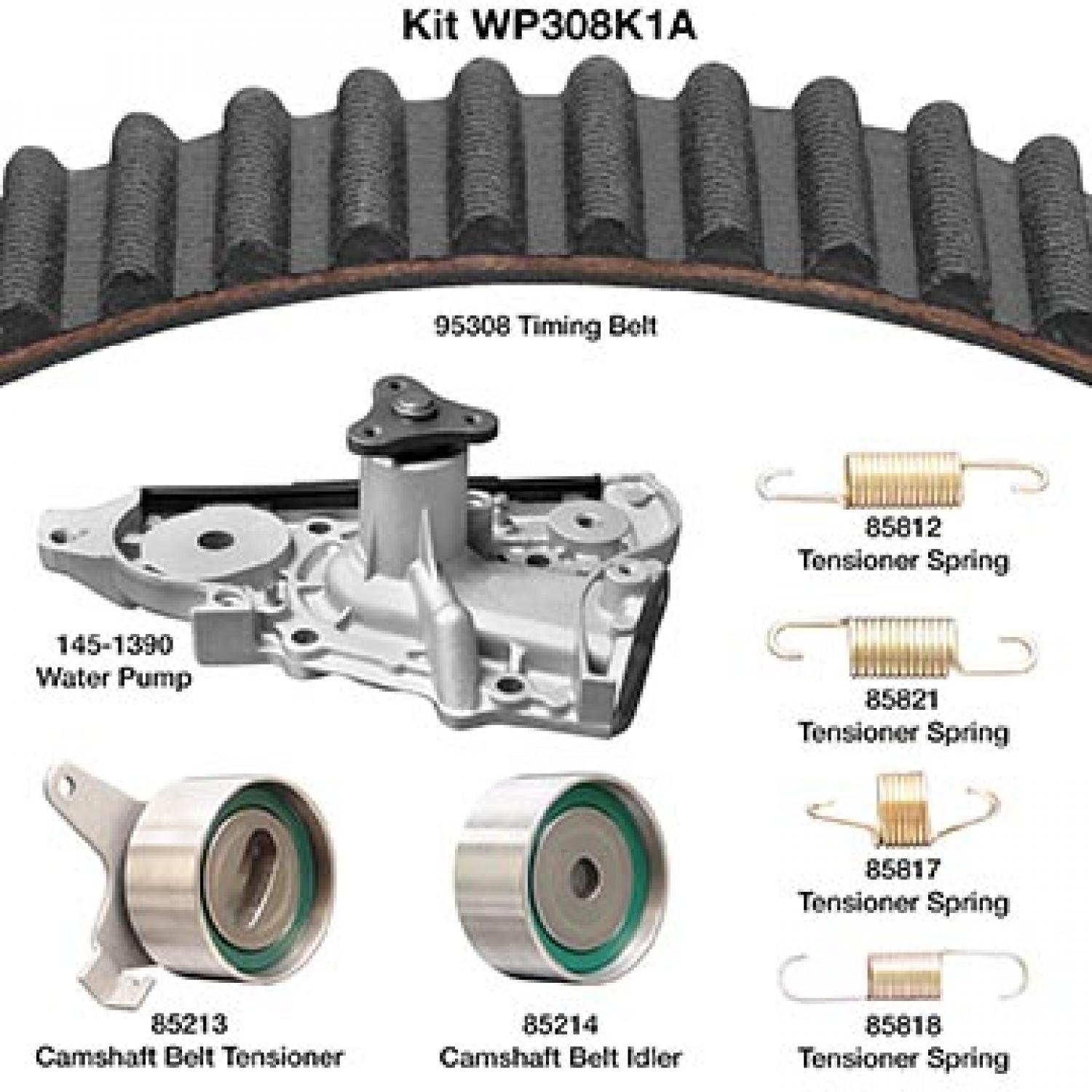 Dayco WP308K1A Engine Timing Belt Kit with Water Pump product image 1 of 1