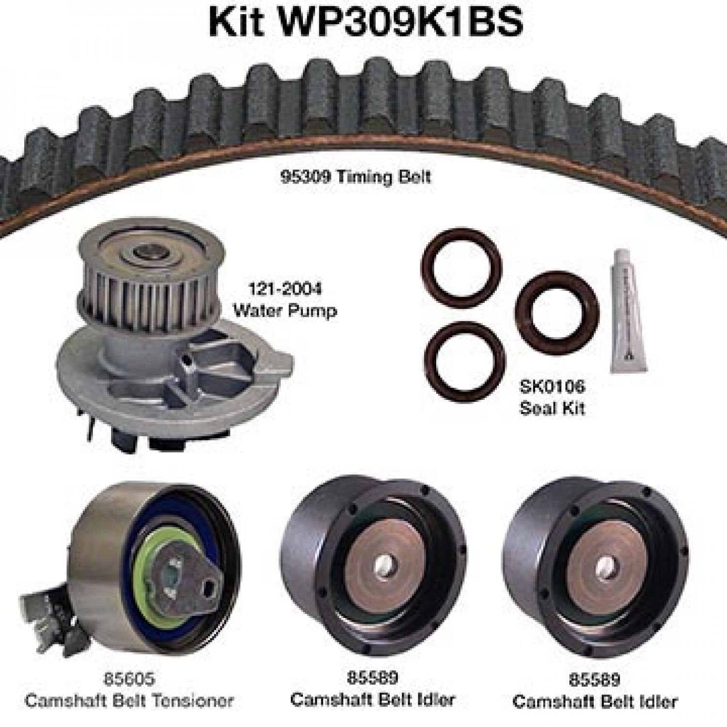 Dayco WP309K1BS - Engine Timing Belt Kit with Water Pump Dayco WP309K1BS Engine Timing Belt Kit with Water Pump product image 1 of 1