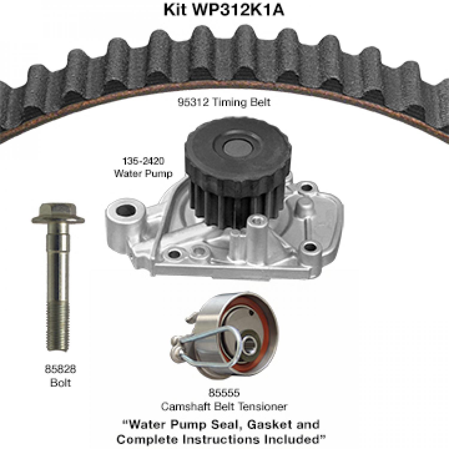 Dayco WP312K1A Engine Timing Belt Kit with Water Pump product image 1 of 1