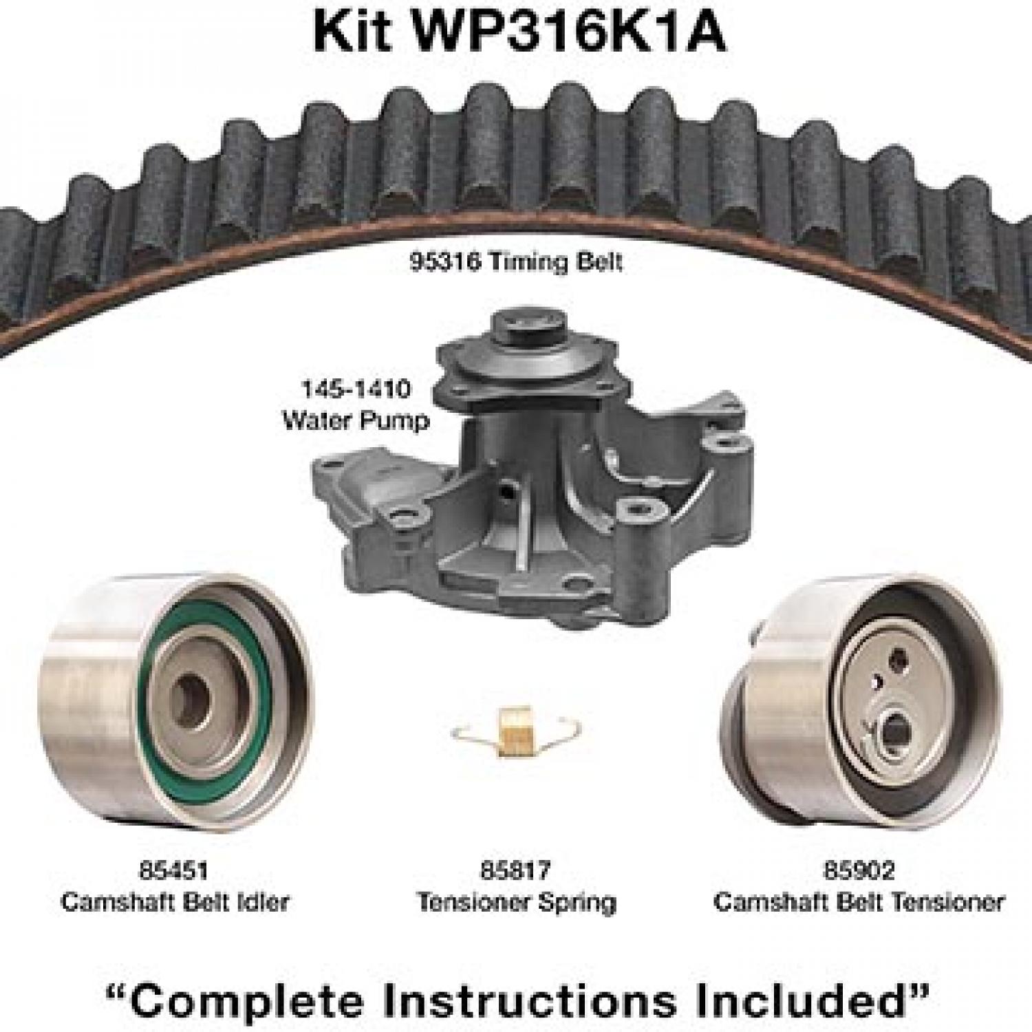 Dayco WP316K1A - Engine Timing Belt Kit with Water Pump Dayco WP316K1A Engine Timing Belt Kit with Water Pump product image 1 of 1