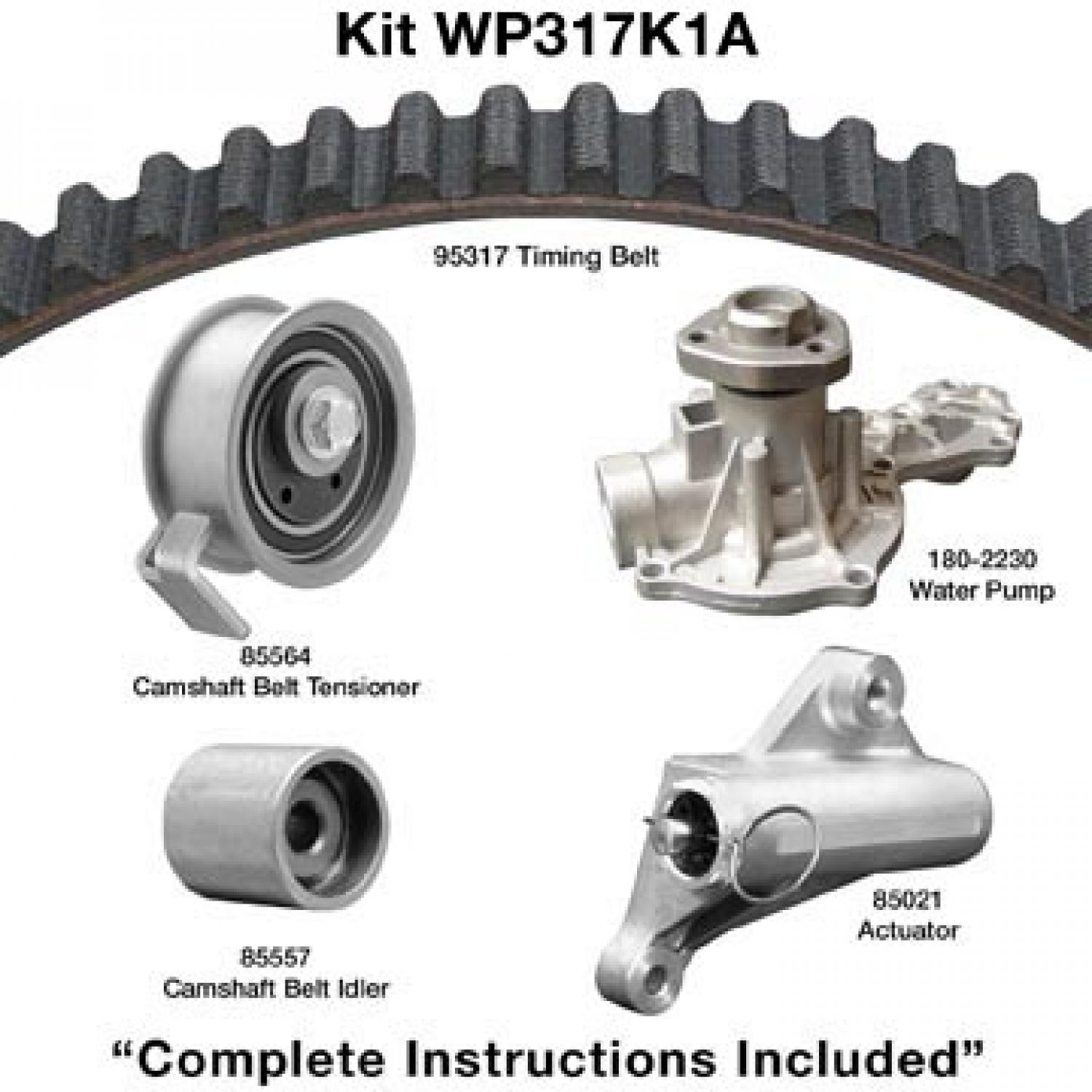 Dayco WP317K1A Engine Timing Belt Kit with Water Pump product image 1 of 1