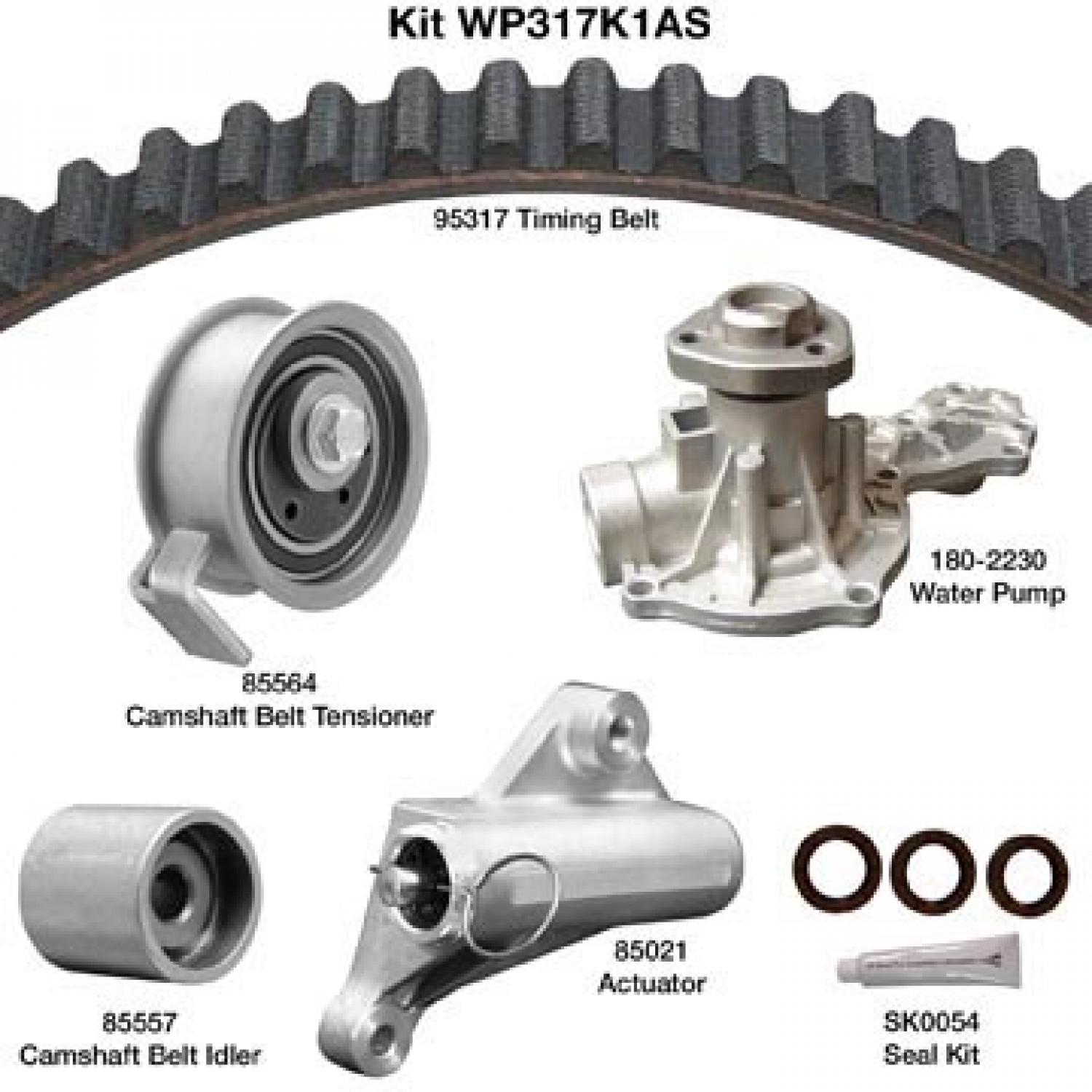 Dayco WP317K1AS - Engine Timing Belt Kit with Water Pump Dayco WP317K1AS Engine Timing Belt Kit with Water Pump product image 1 of 1