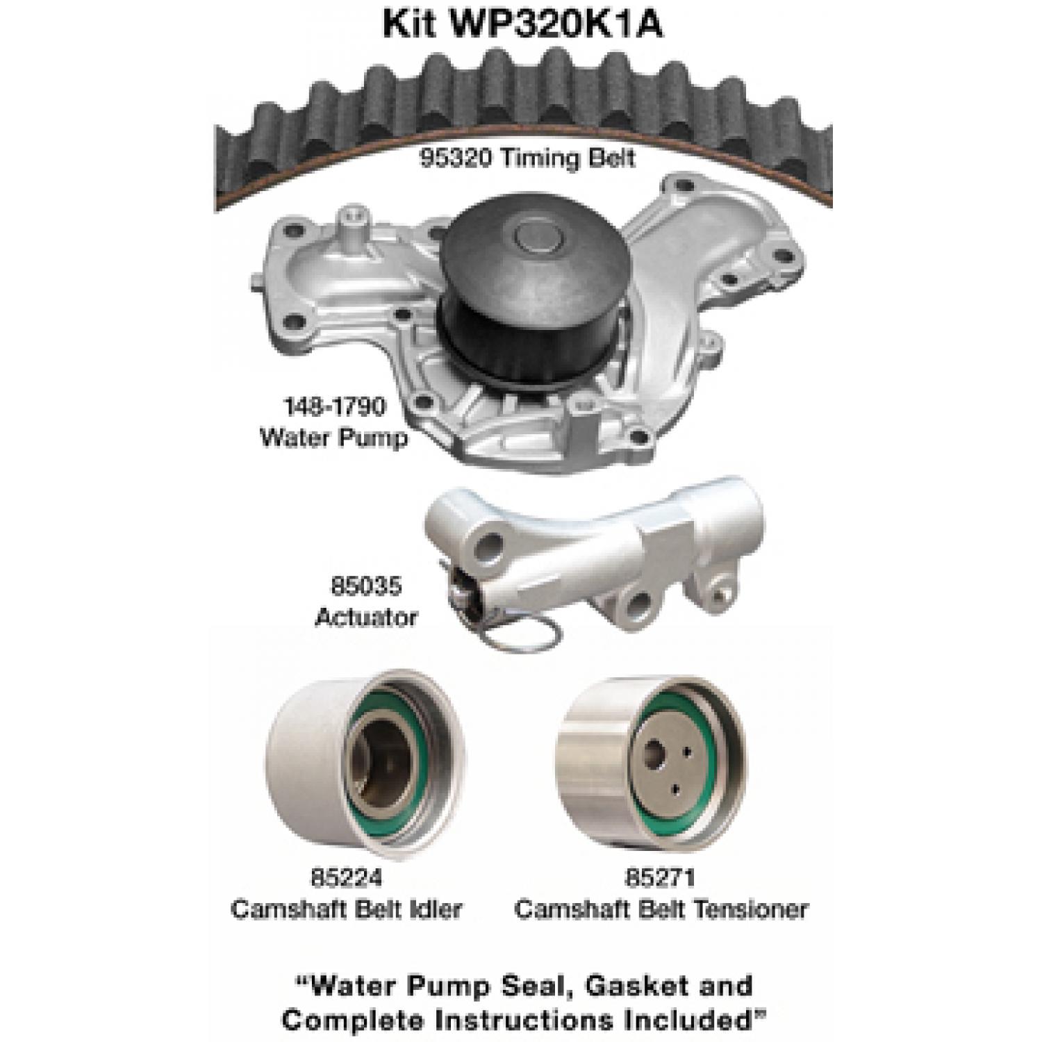 Dayco WP320K1A - Engine Timing Belt Kit with Water Pump Dayco WP320K1A Engine Timing Belt Kit with Water Pump product image 1 of 1