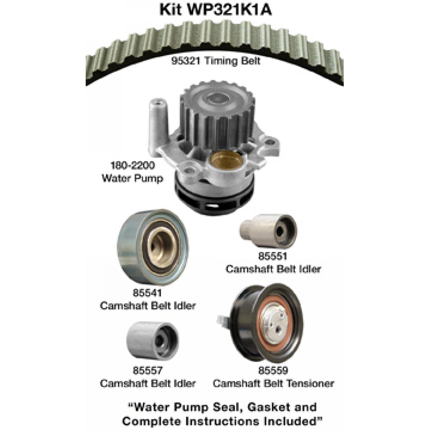 Dayco WP321K1A Engine Timing Belt Kit with Water Pump product image 1 of 1