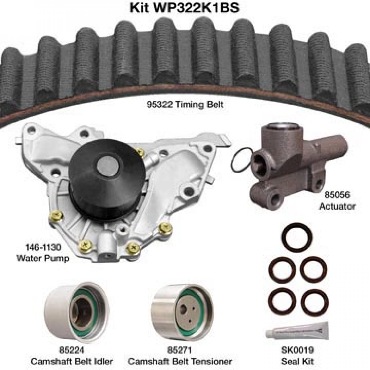Dayco WP322K1BS - Engine Timing Belt Kit with Water Pump Dayco WP322K1BS Engine Timing Belt Kit with Water Pump product image 1 of 1