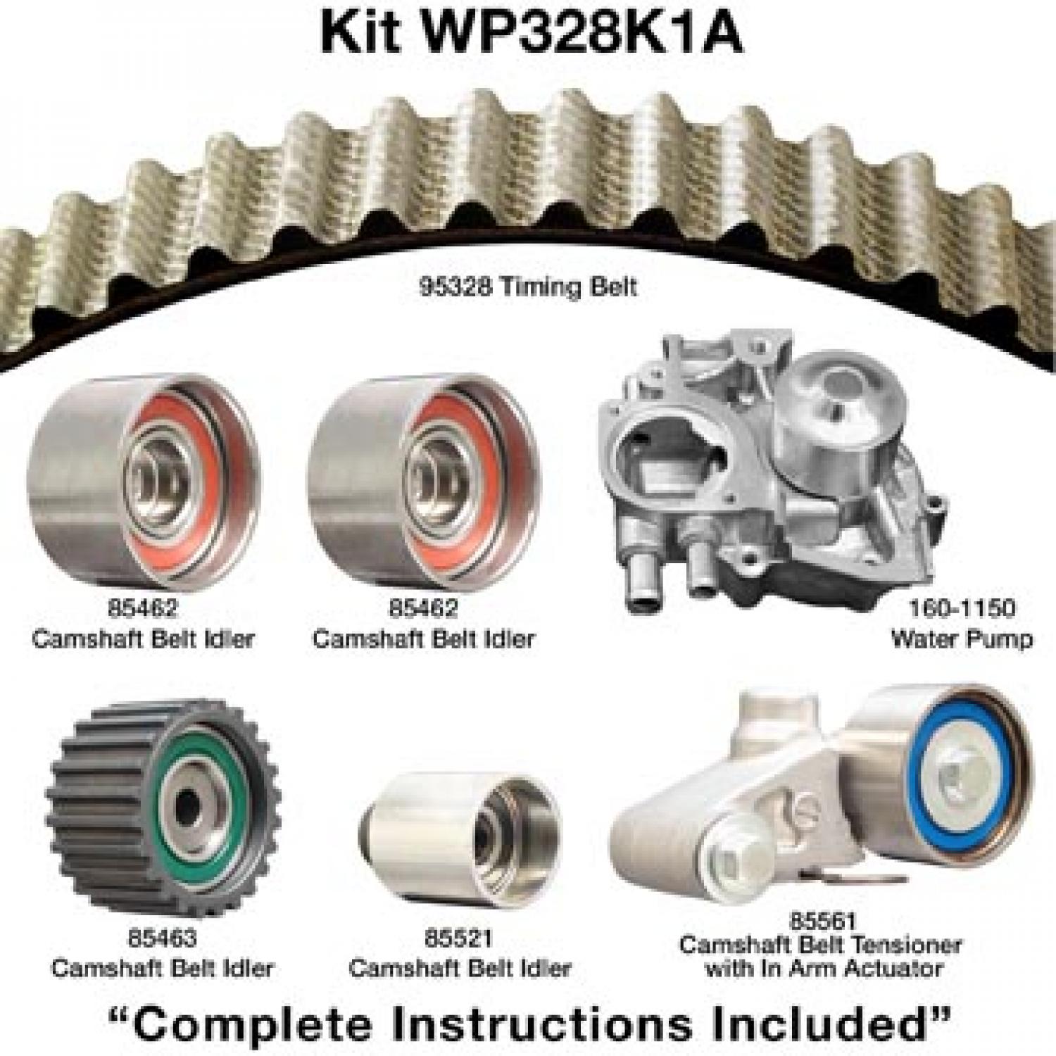 Dayco WP328K1A Engine Timing Belt Kit with Water Pump product image 1 of 2