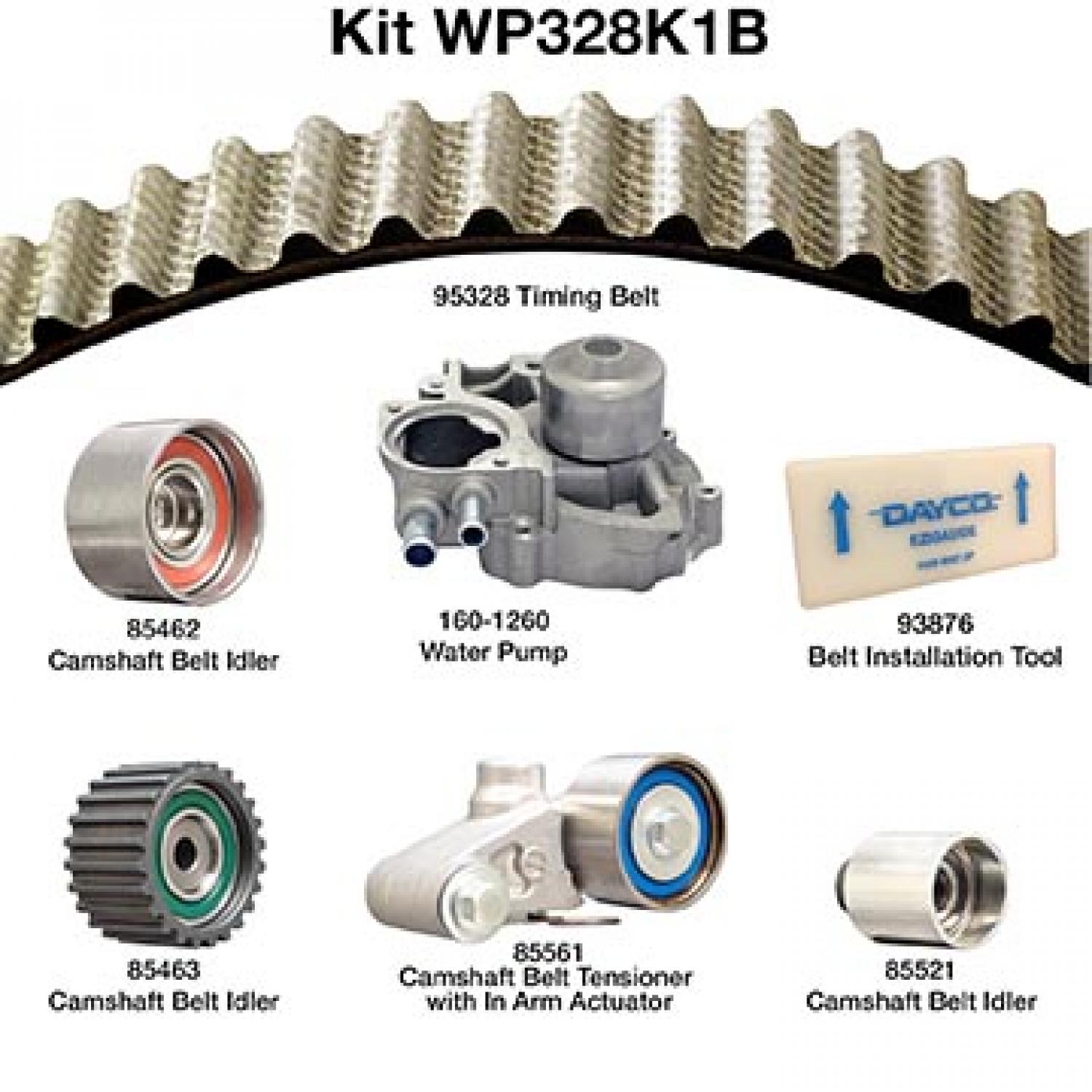 Dayco WP328K1B Engine Timing Belt Kit with Water Pump product image 1 of 1