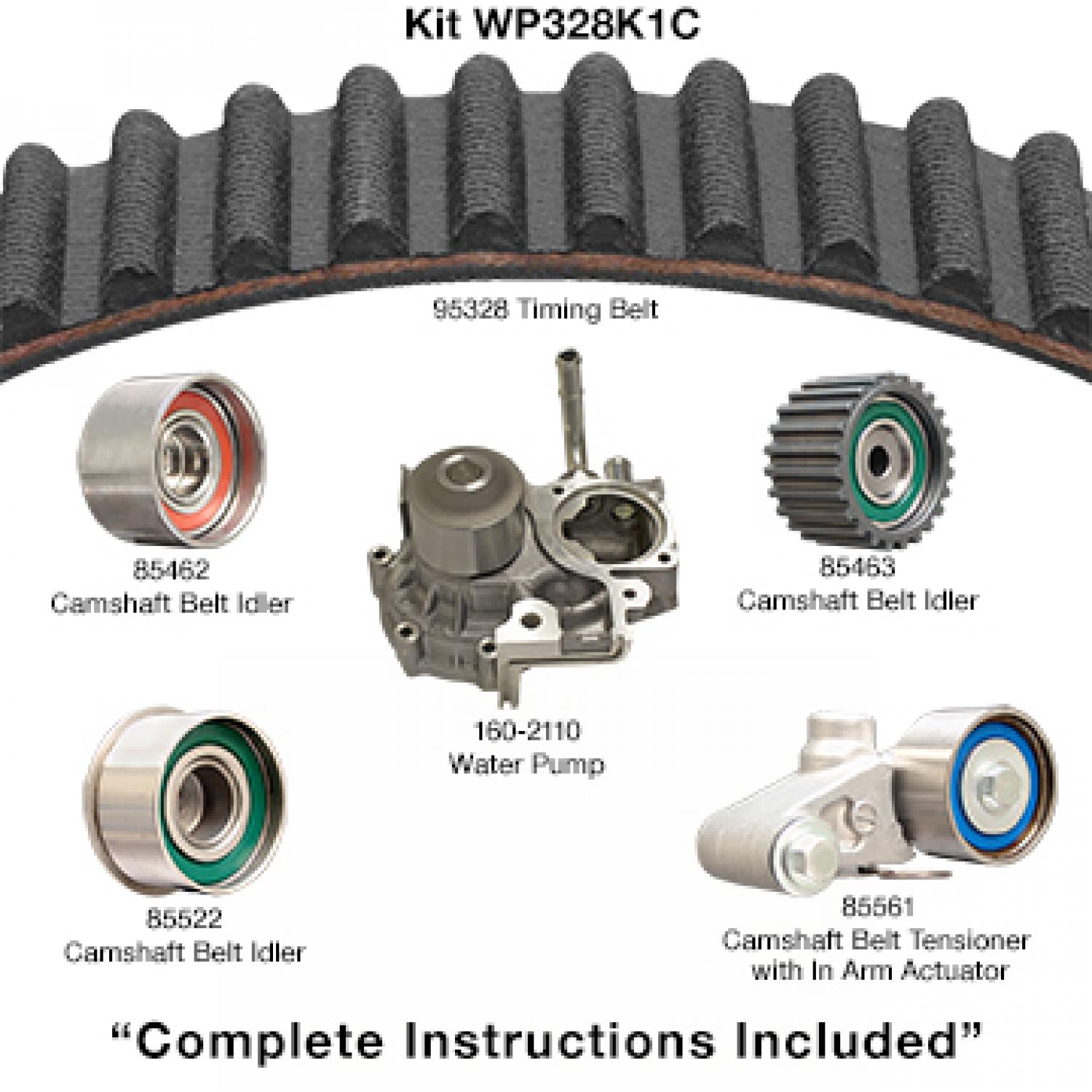 Dayco WP328K1C Engine Timing Belt Kit with Water Pump product image 1 of 1