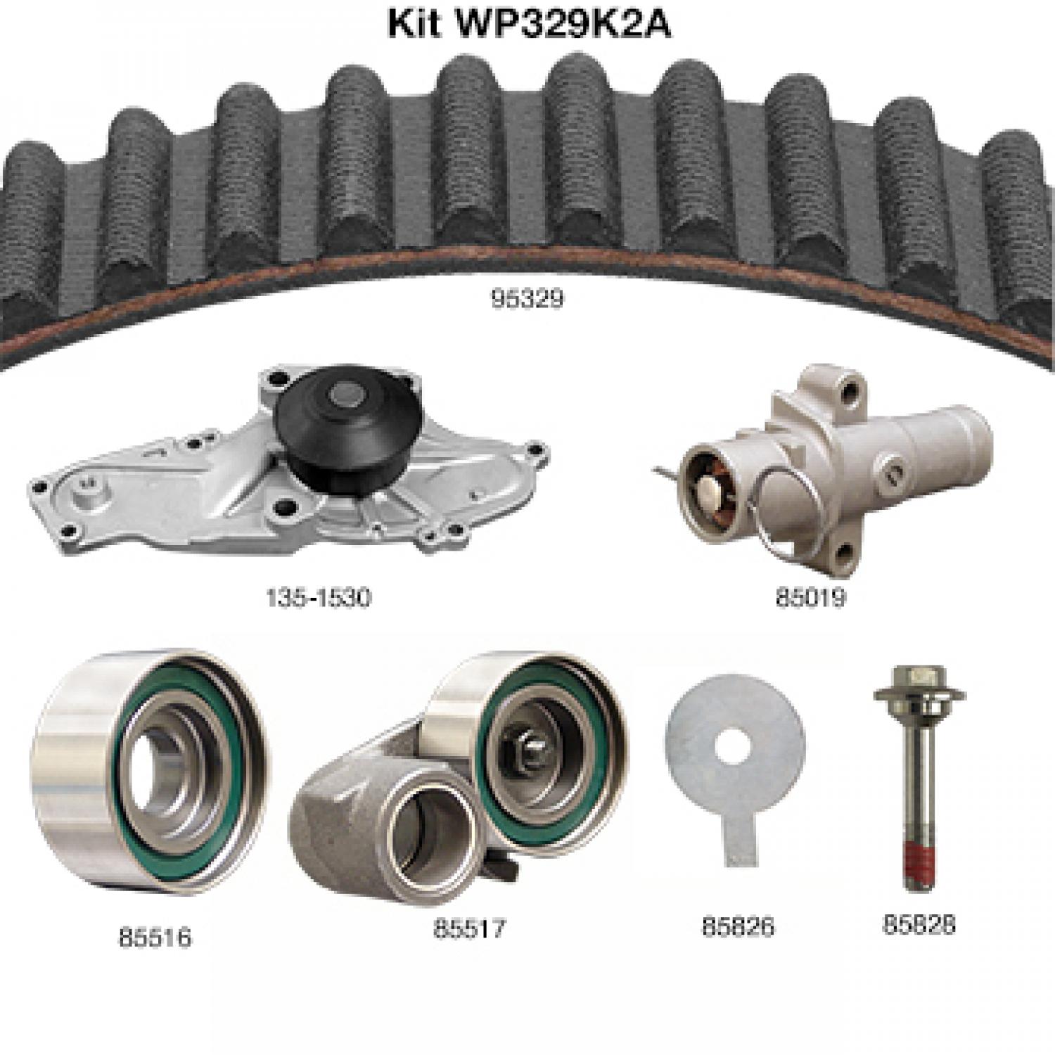 Dayco WP329K2A Engine Timing Belt Kit with Water Pump product image 1 of 3