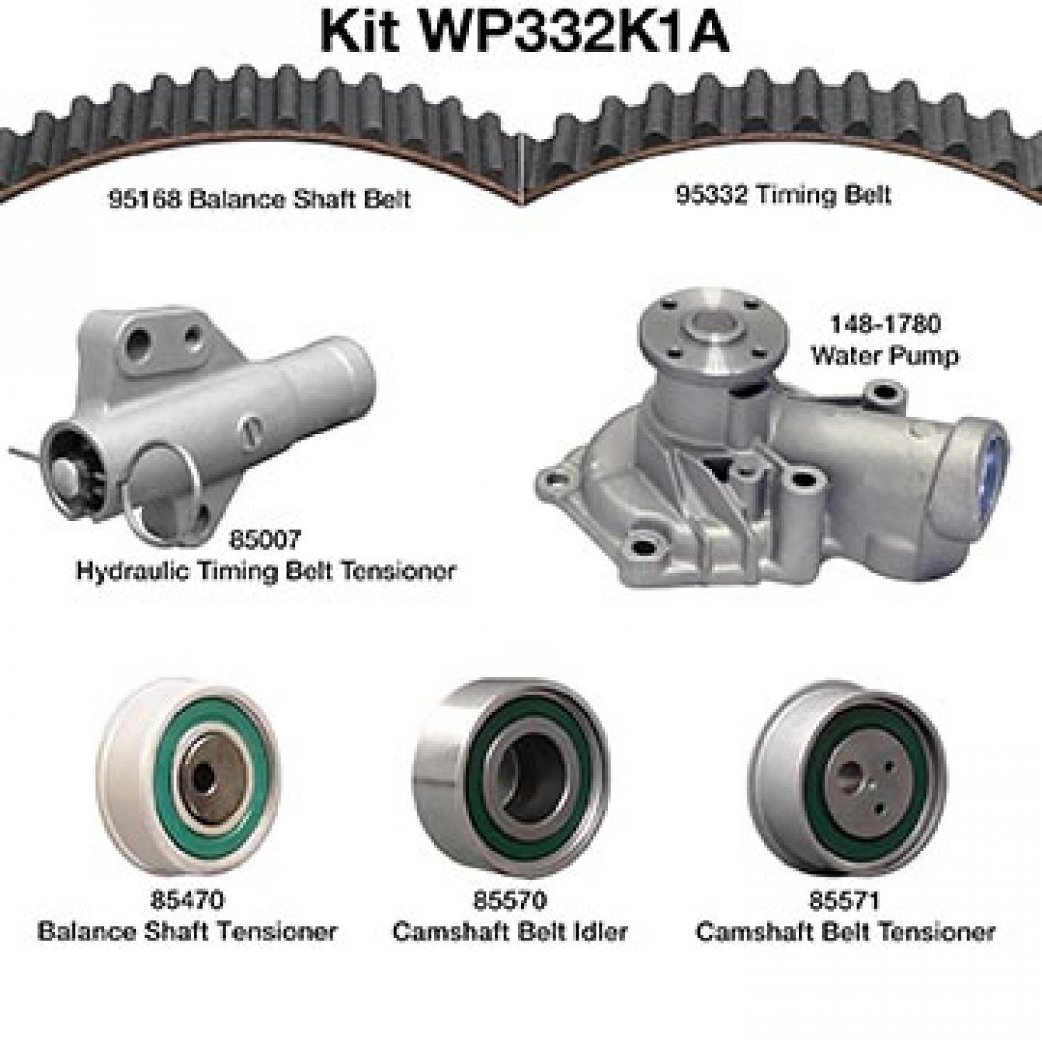 Dayco WP332K1A Engine Timing Belt Kit with Water Pump product image 1 of 1