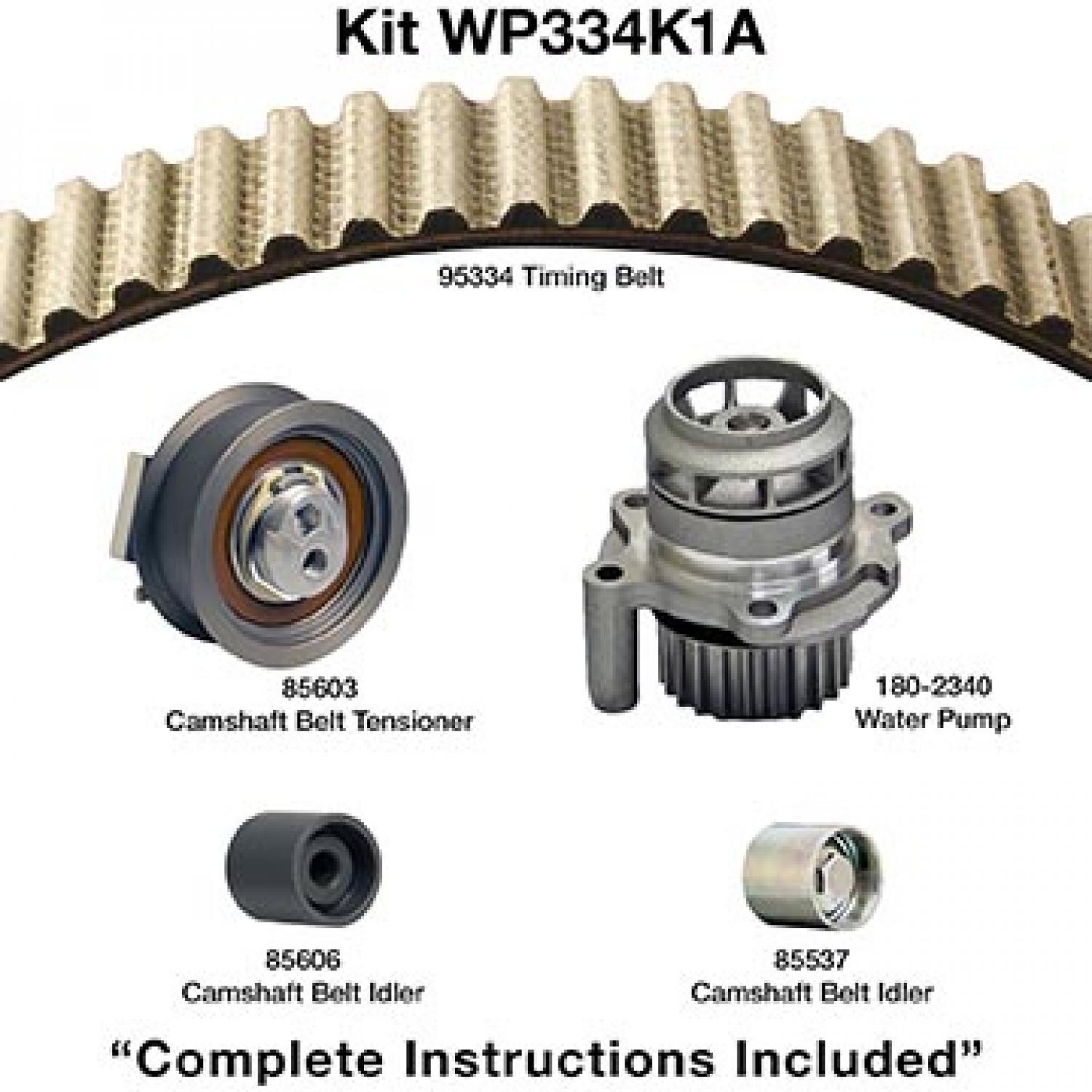 Dayco WP334K1A Engine Timing Belt Kit with Water Pump product image 1 of 1