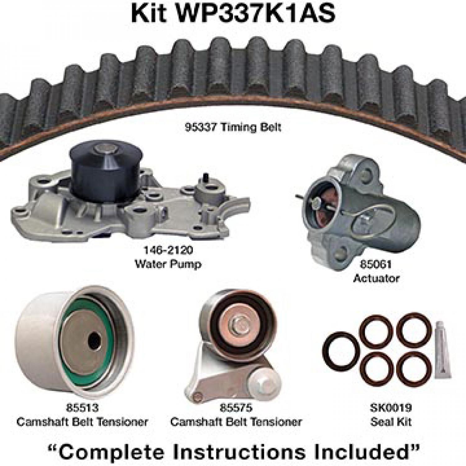 Dayco WP337K1AS - Engine Timing Belt Kit with Water Pump Dayco WP337K1AS Engine Timing Belt Kit with Water Pump product image 1 of 1