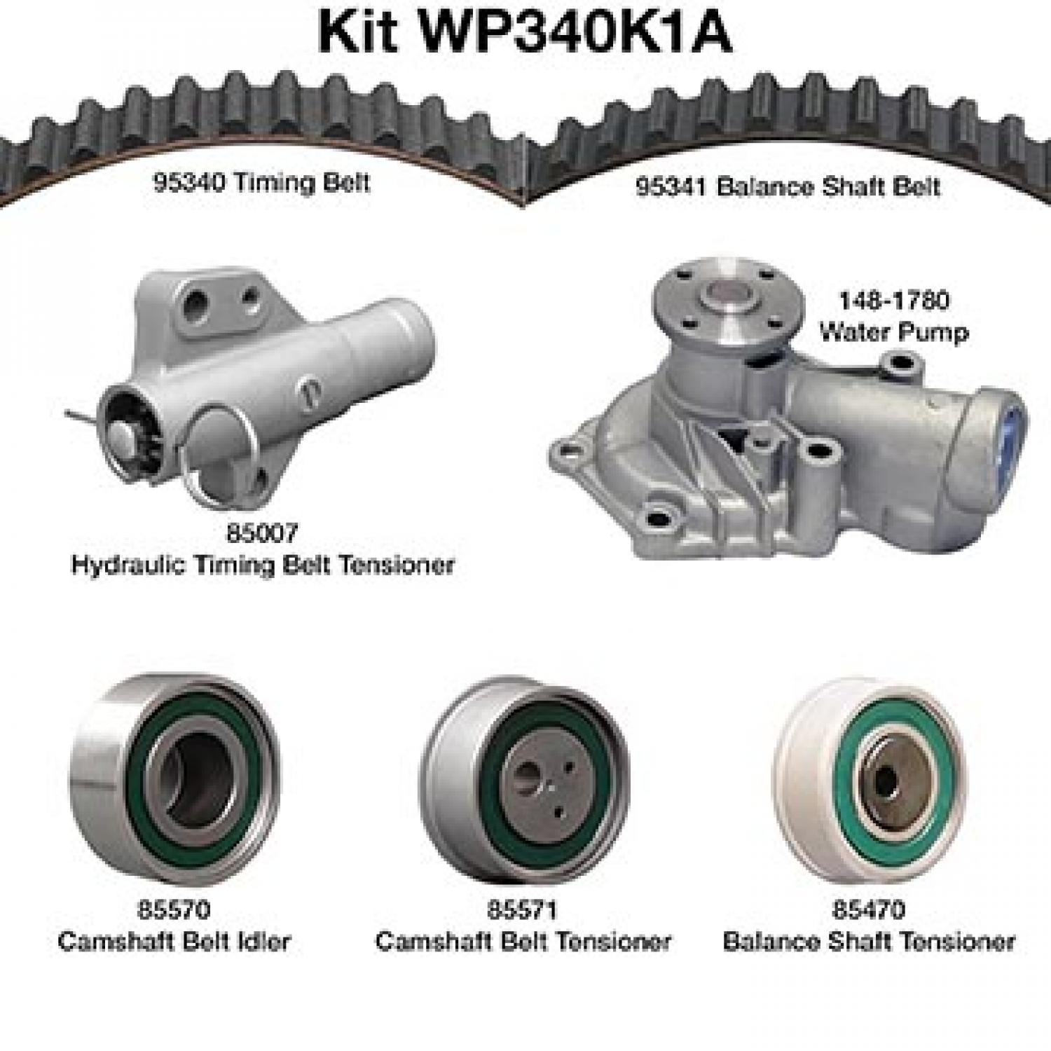 Dayco WP340K1A Engine Timing Belt Kit with Water Pump product image 1 of 1