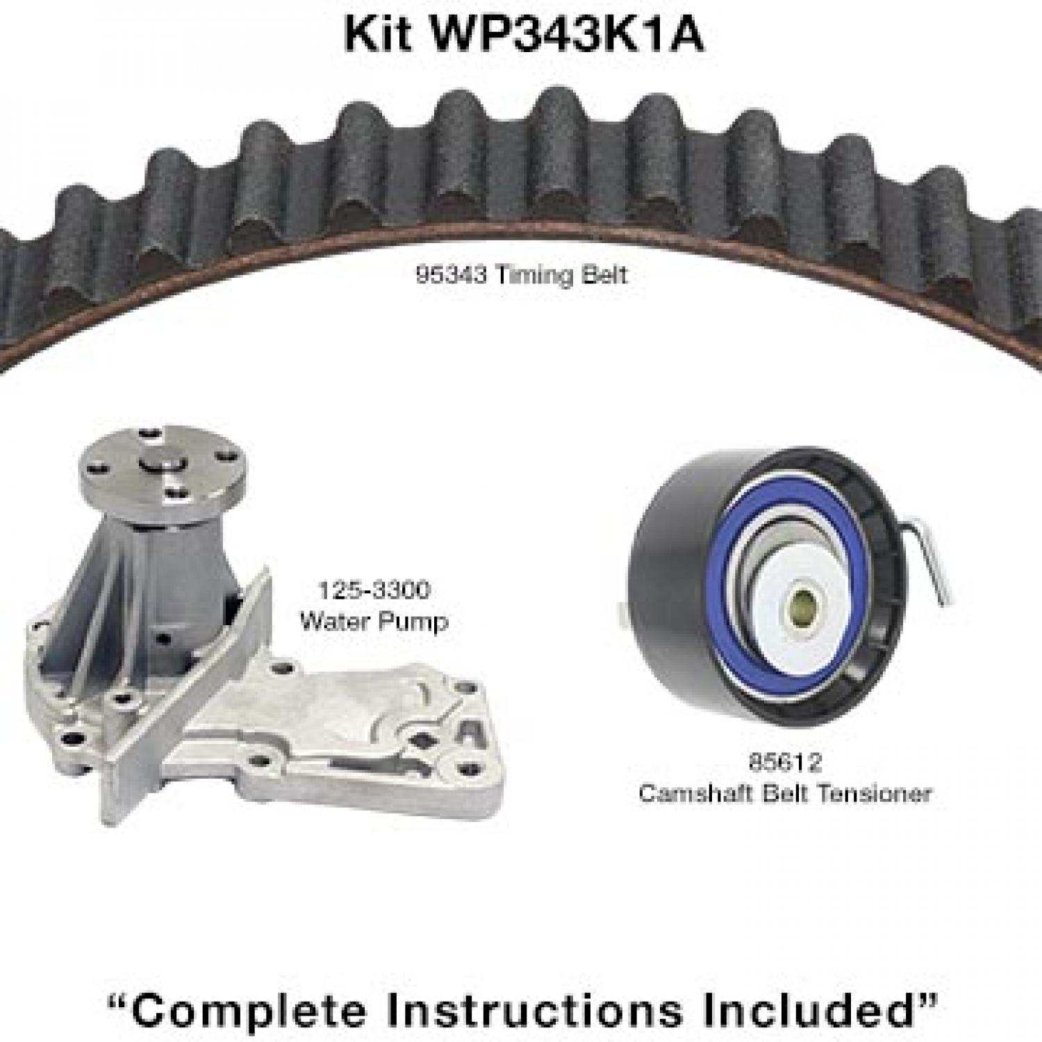 Dayco WP343K1A Engine Timing Belt Kit with Water Pump product image 1 of 1