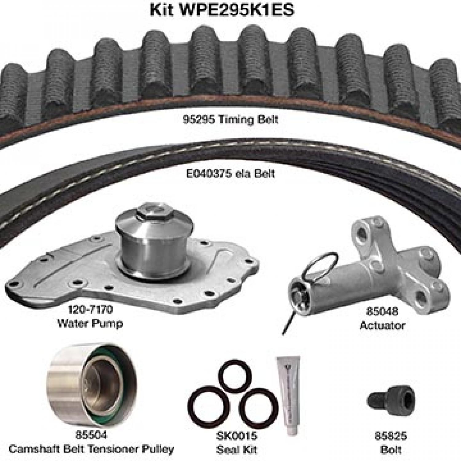 Dayco WPE295K1ES - Engine Timing Belt Kit with Water Pump Dayco WPE295K1ES Engine Timing Belt Kit with Water Pump product image 1 of 1