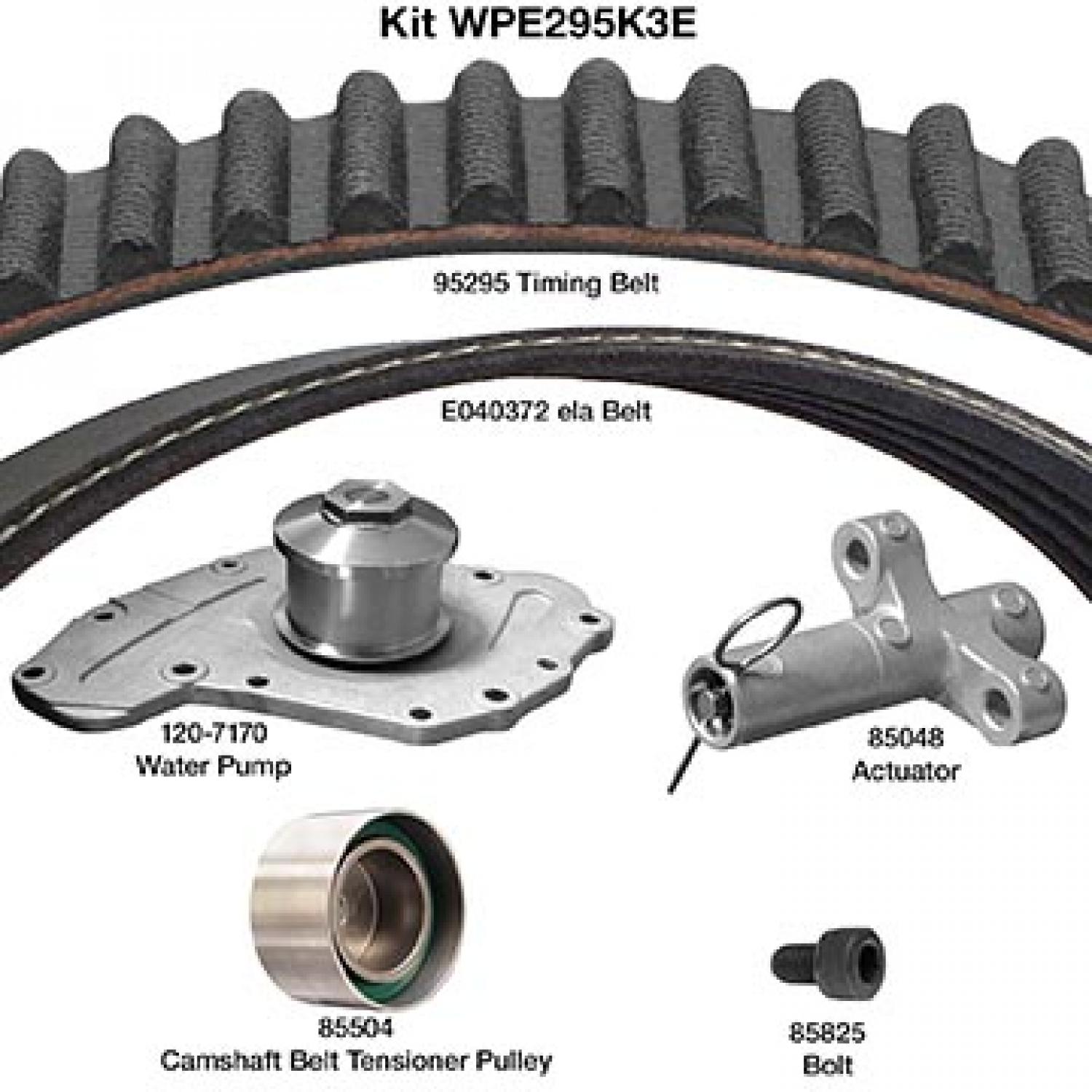 Dayco WPE295K3E Engine Timing Belt Kit with Water Pump product image 1 of 1