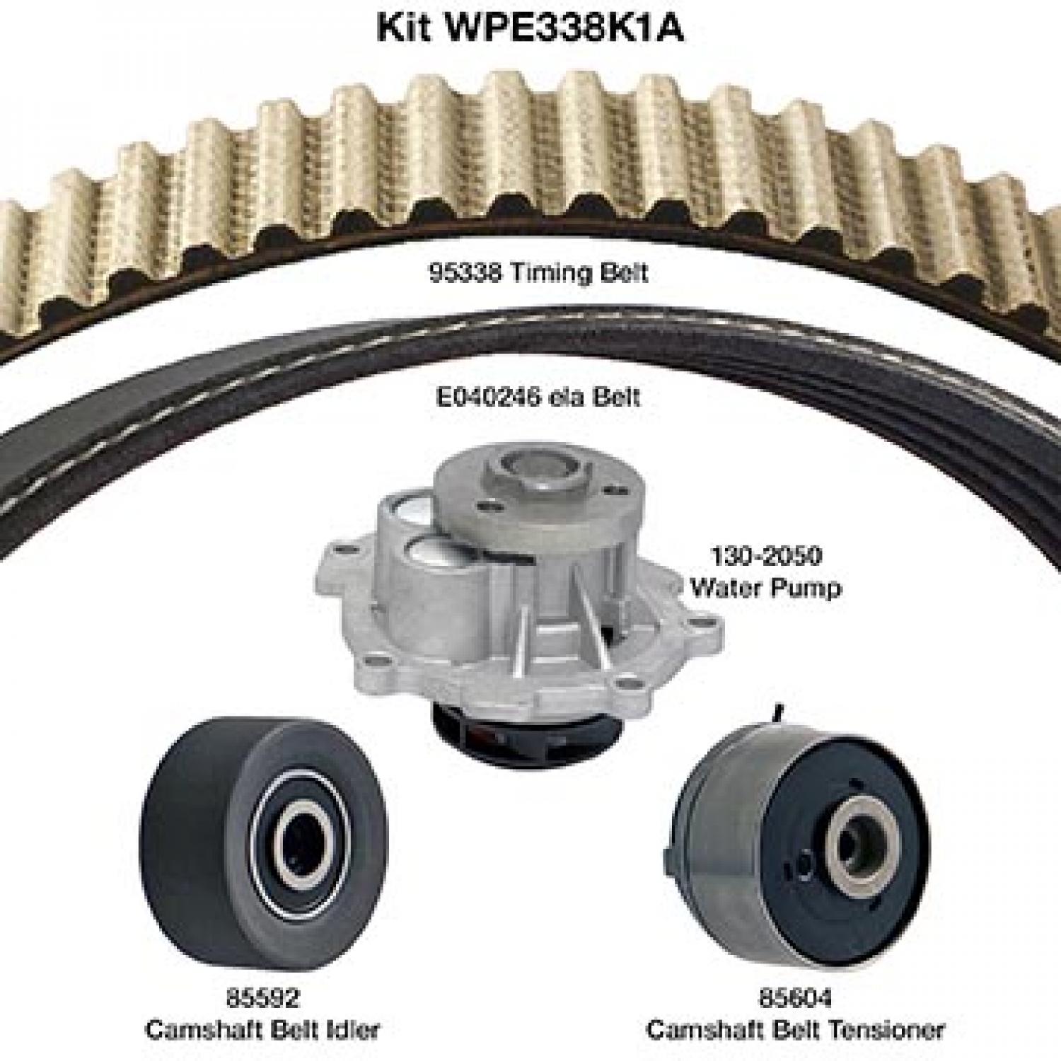 Dayco WPE338K1A Engine Timing Belt Kit with Water Pump product image 1 of 1