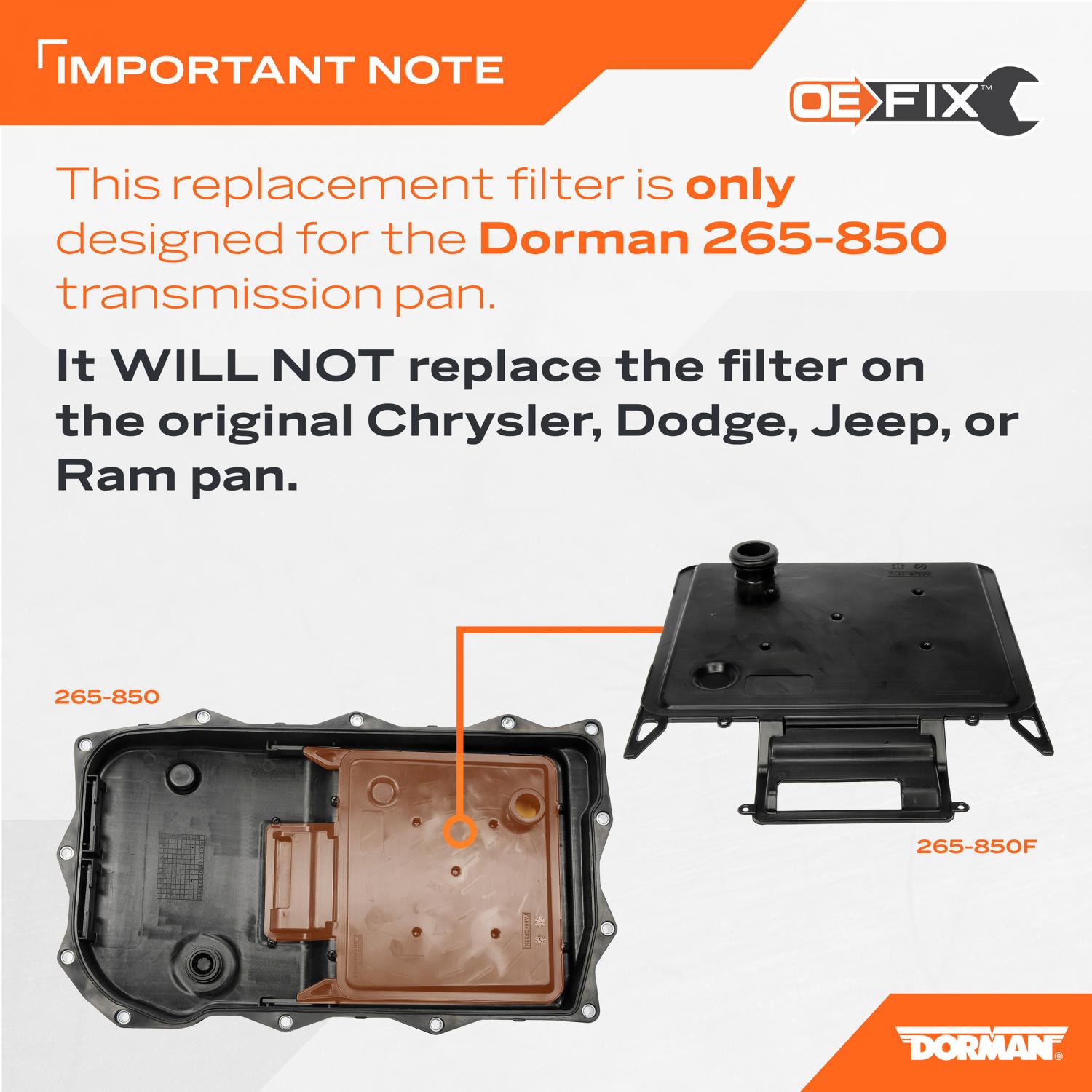 Dorman 265850F Auto Trans Filter Kit product image 6 of 6